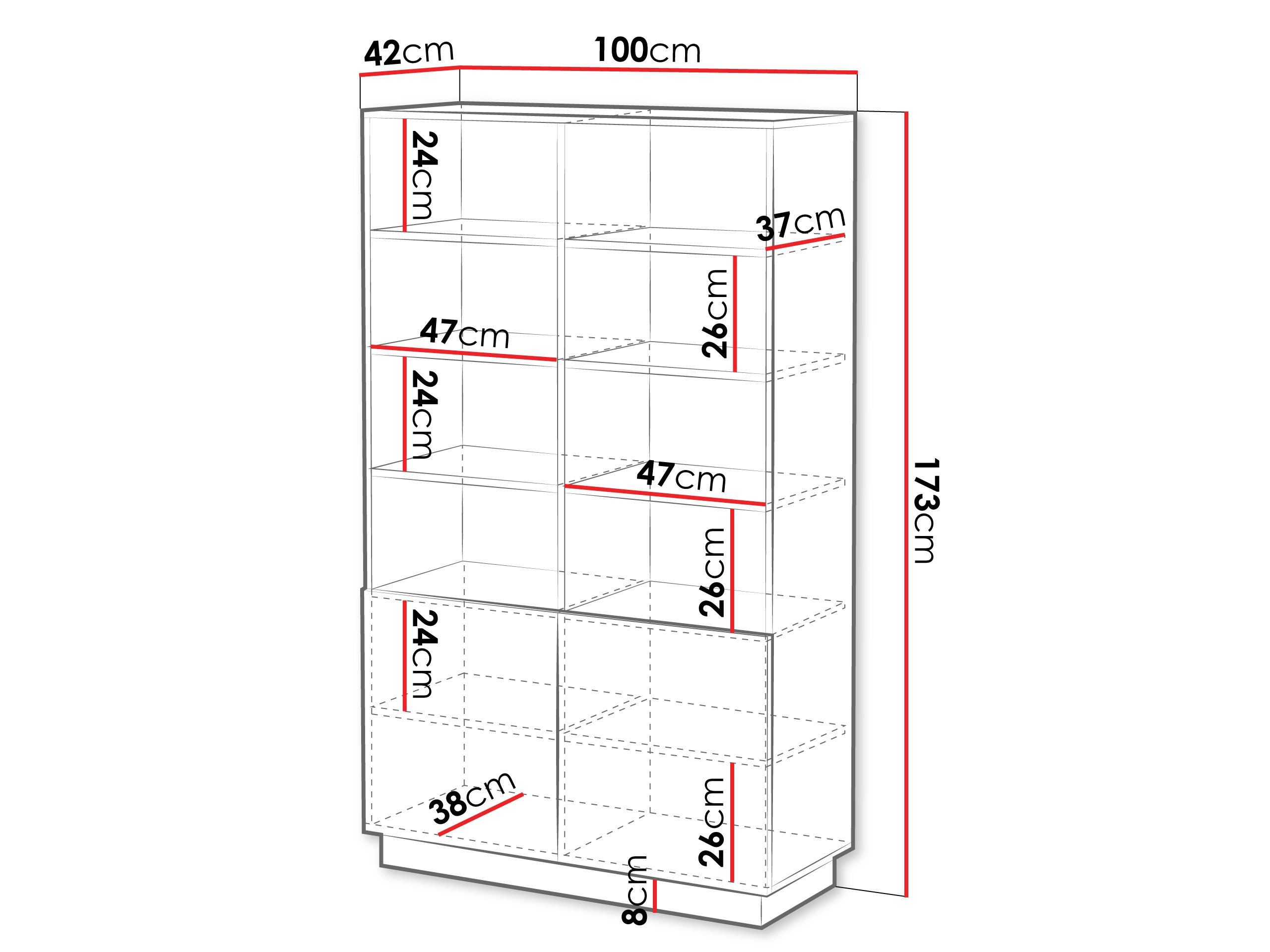 Könyvespolc Lingua (Fehér)