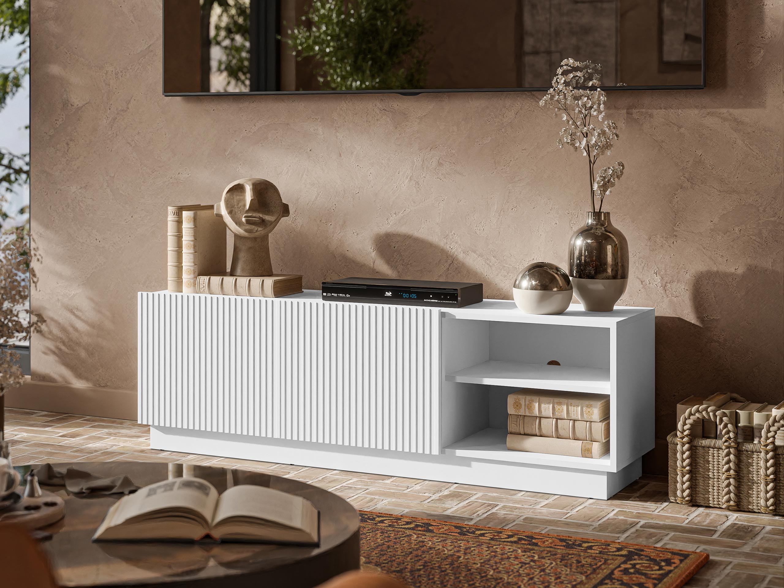 TV-állvány Lusonu 103 (Fehér)