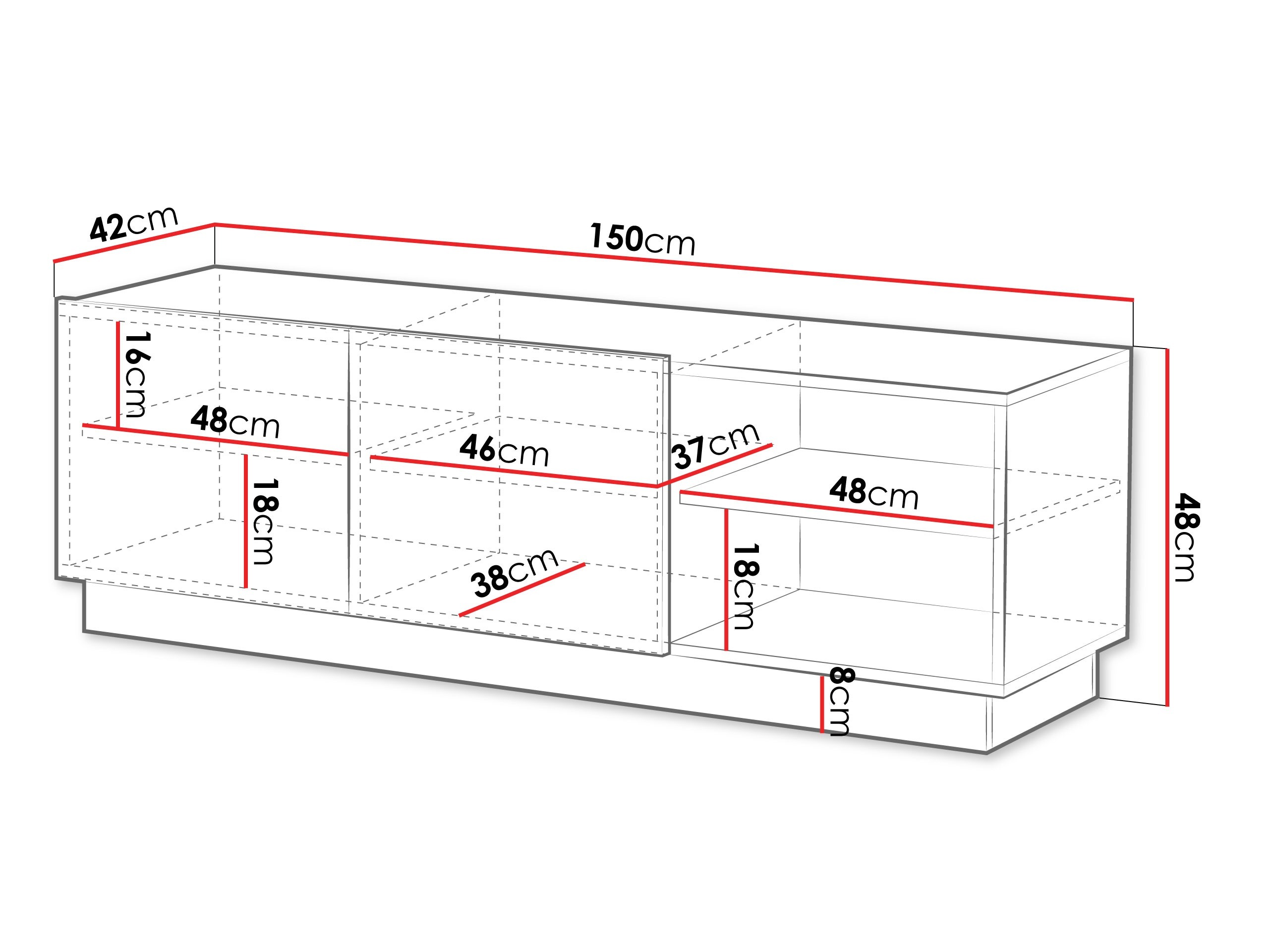 TV-állvány Lusonu 103 (Fehér)