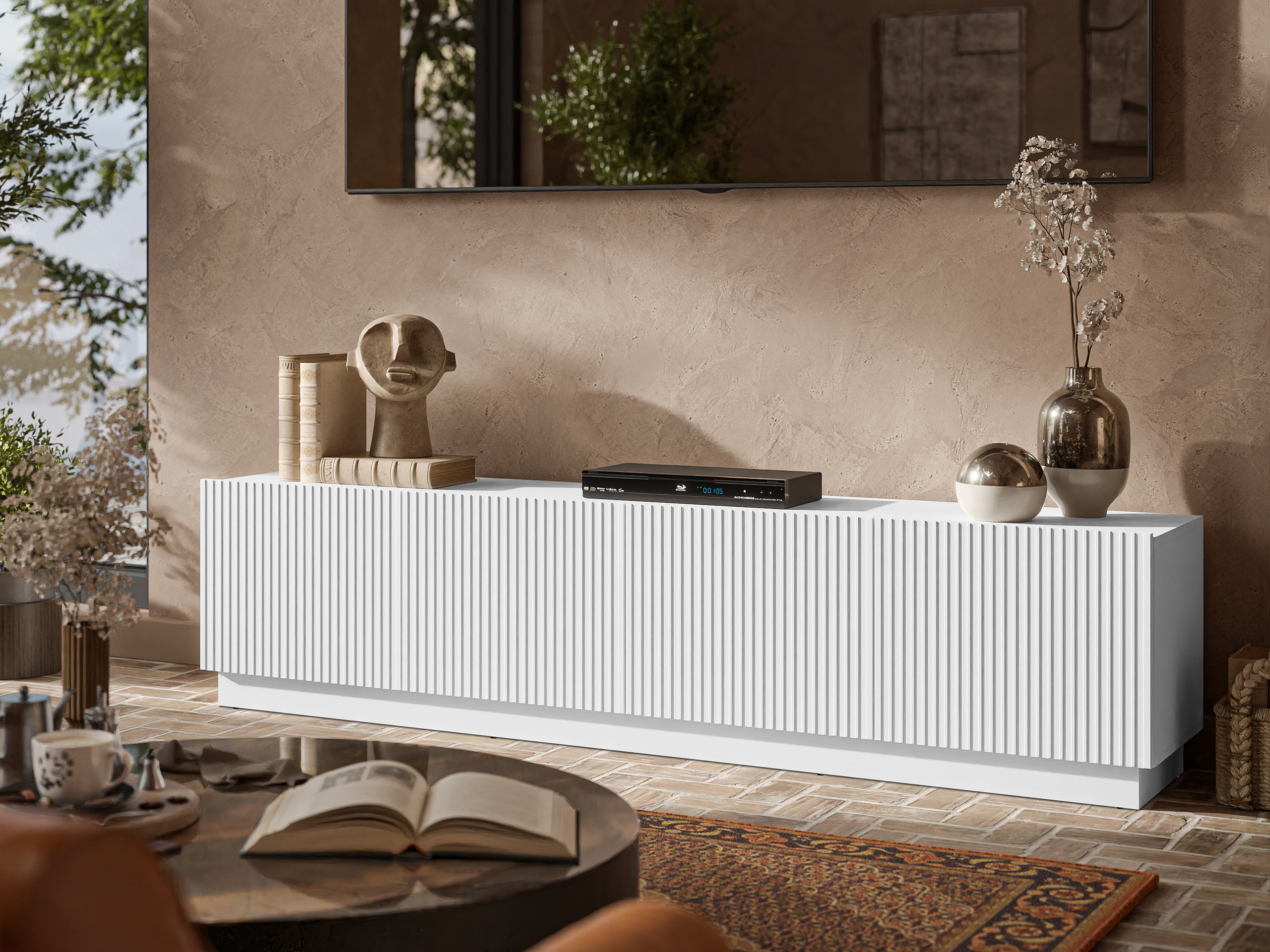 TV-állvány Lusonu 104 (Fehér)