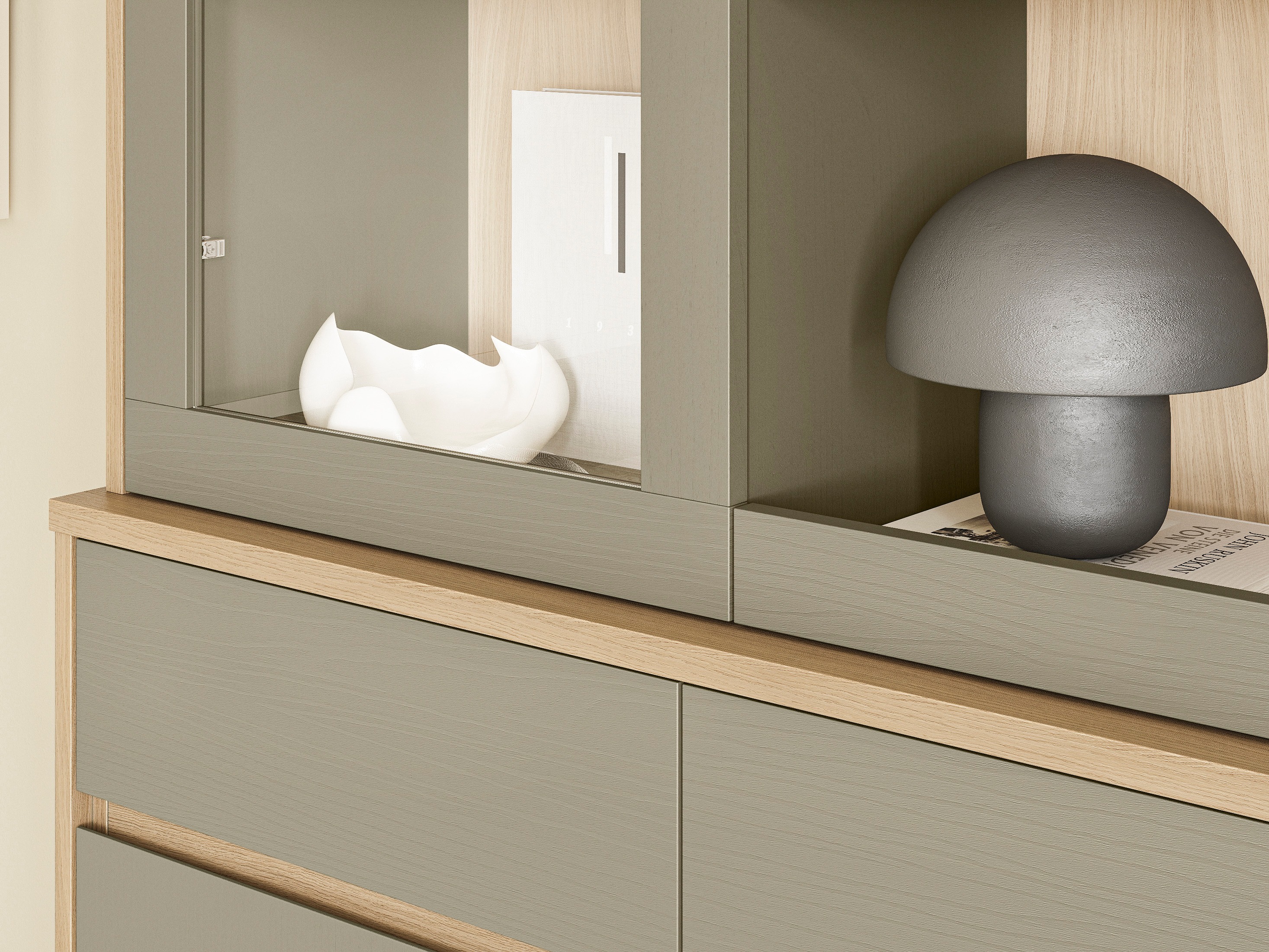 Könyvespolc Fermaru 100 (Poros zöld + Tölgy)