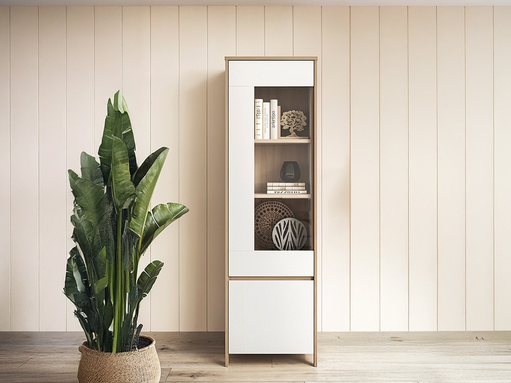 Könyvespolc Fermaru 101 (Fehér + Tölgy)