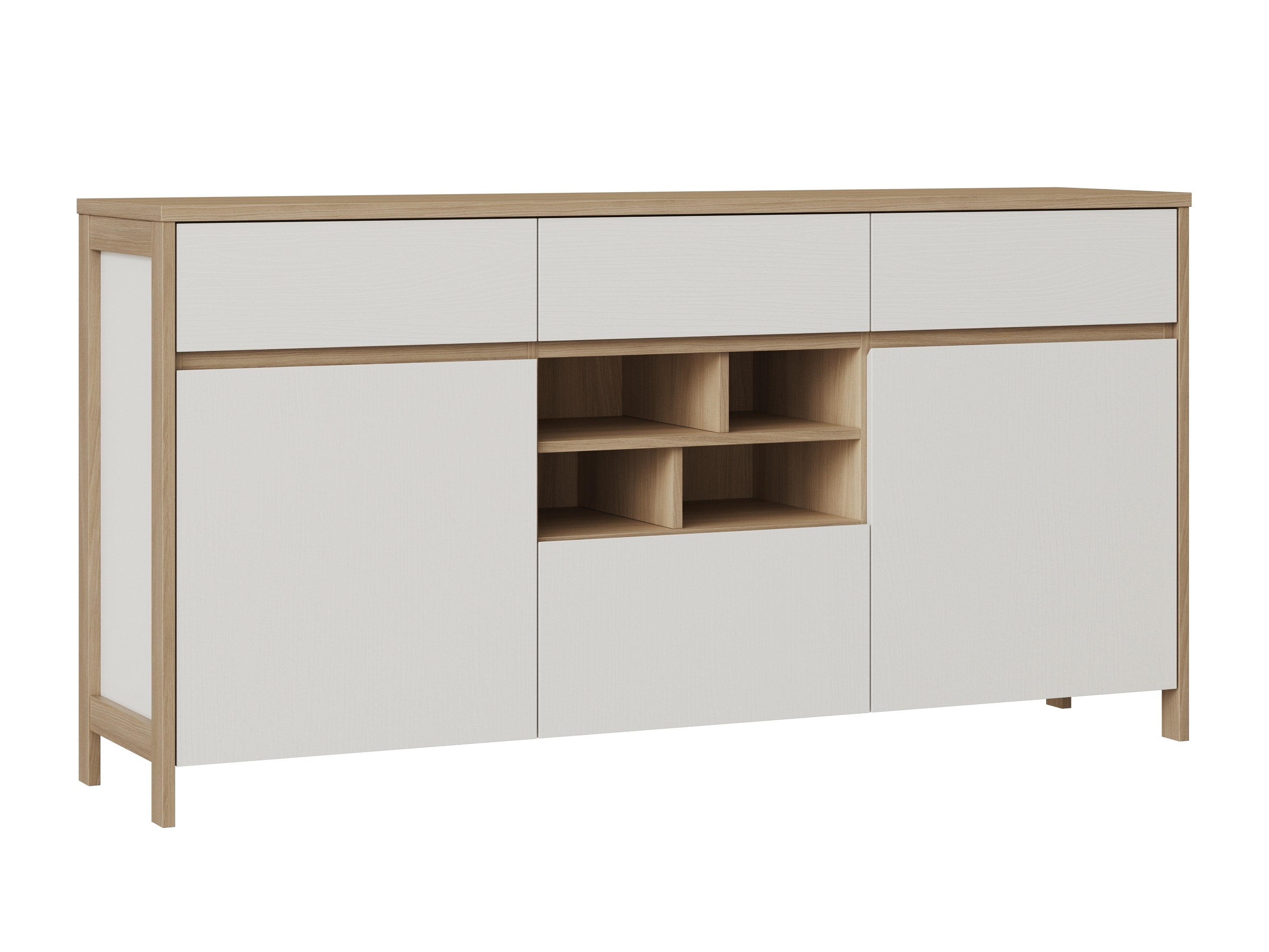 Komód Fermaru 104 (Fehér + Tölgy)