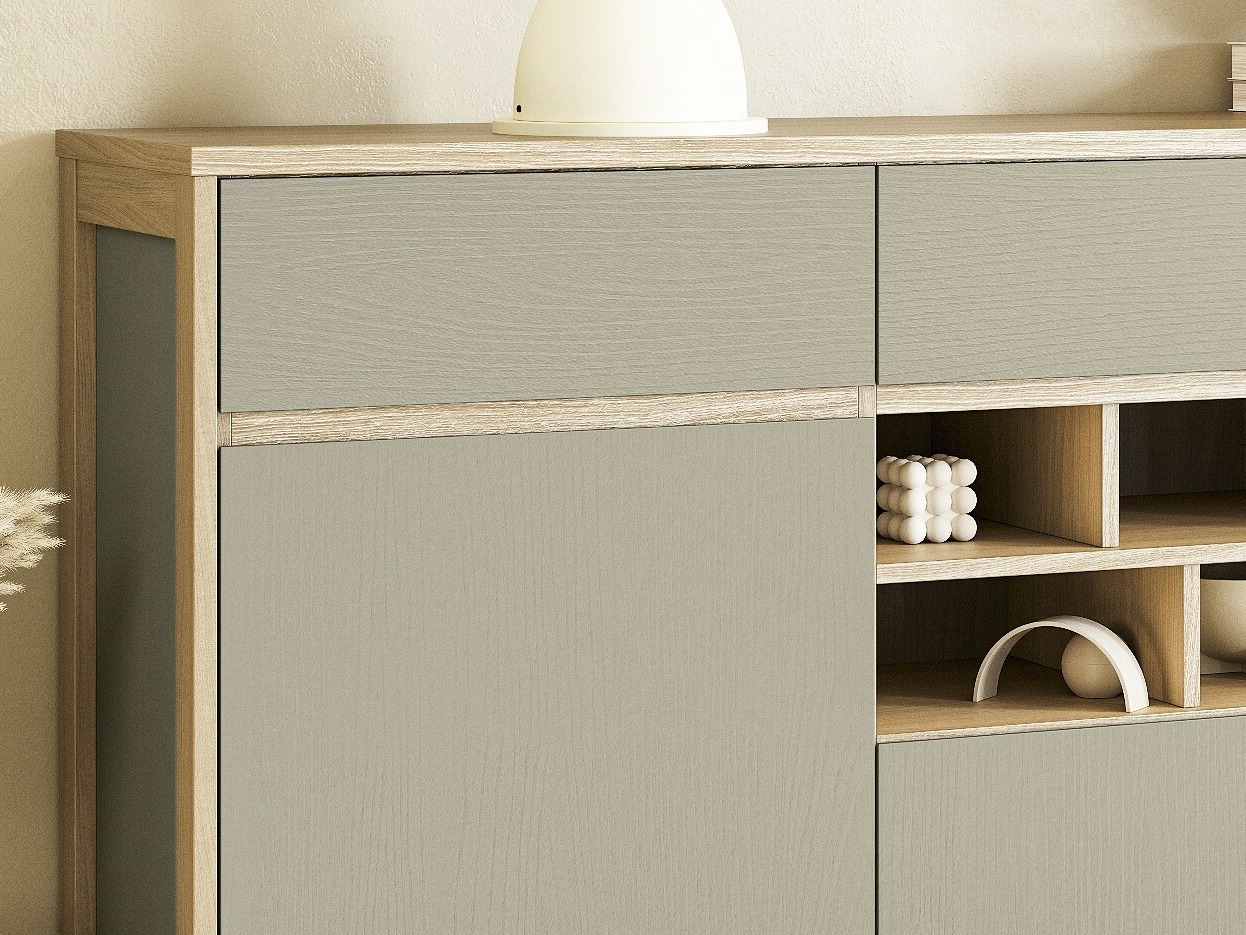 Komód Fermaru 104 (Poros zöld + Tölgy)