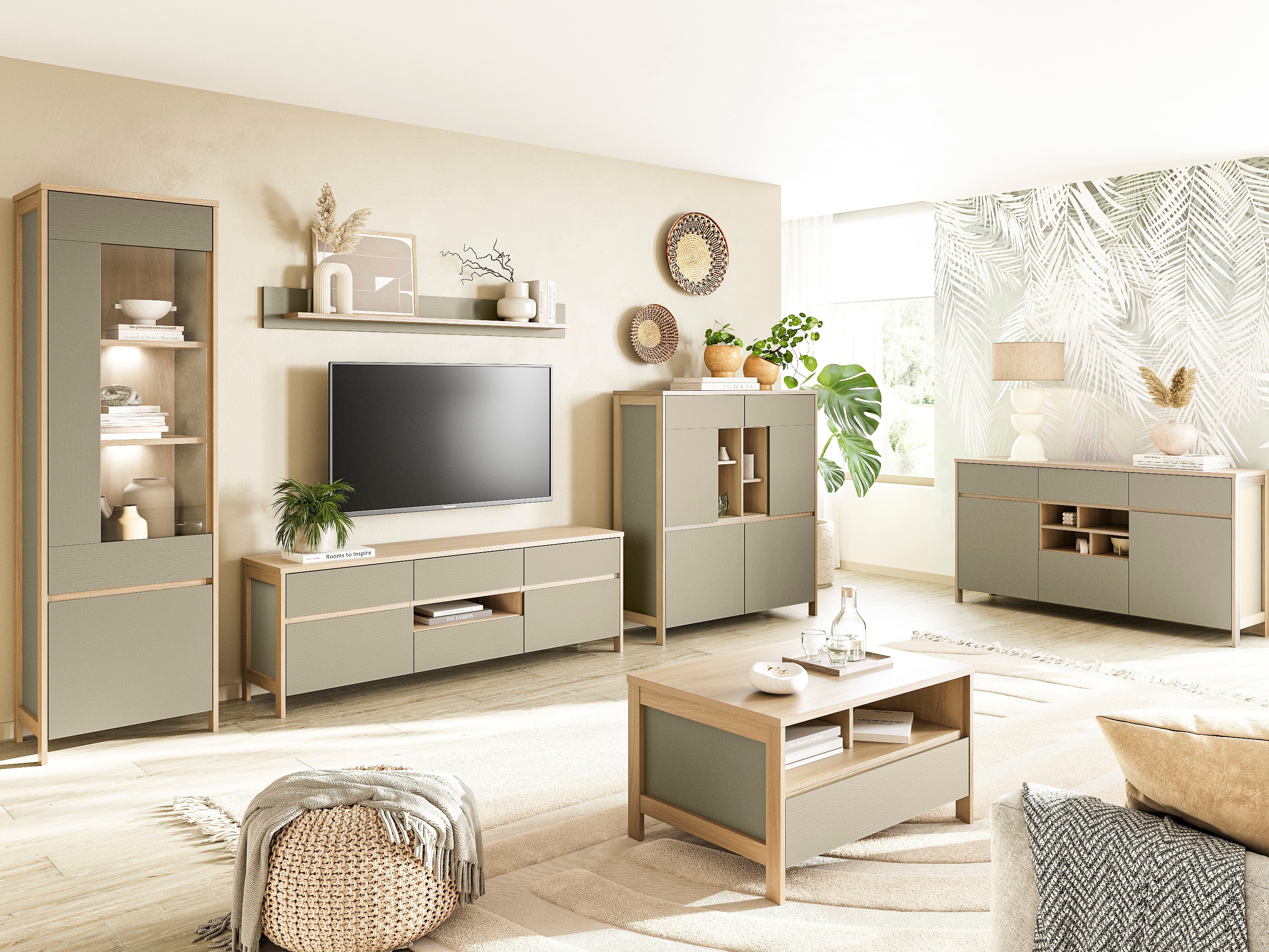 Komód Fermaru 104 (Poros zöld + Tölgy)