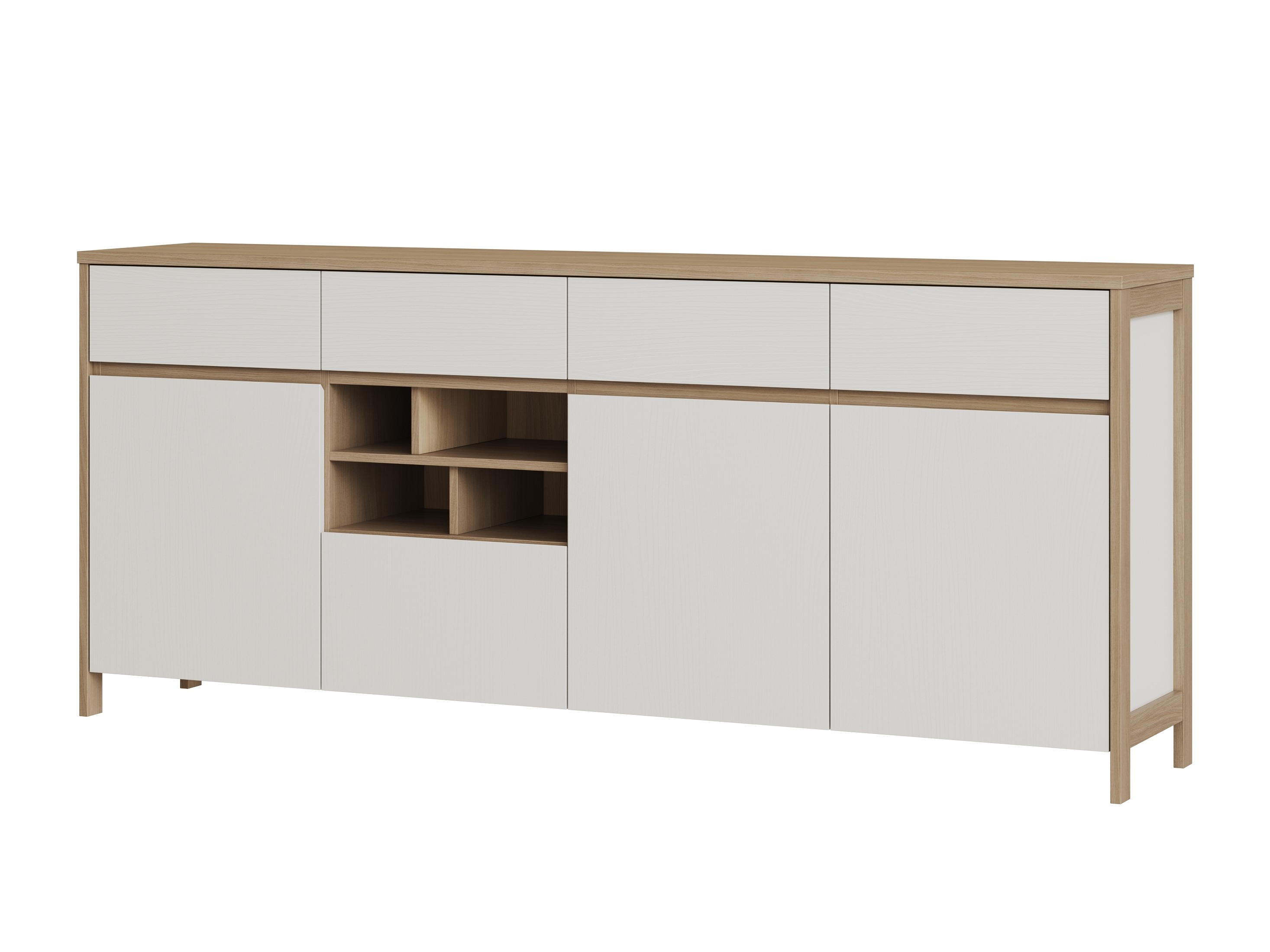 Komód Fermaru 105 (Fehér + Tölgy)