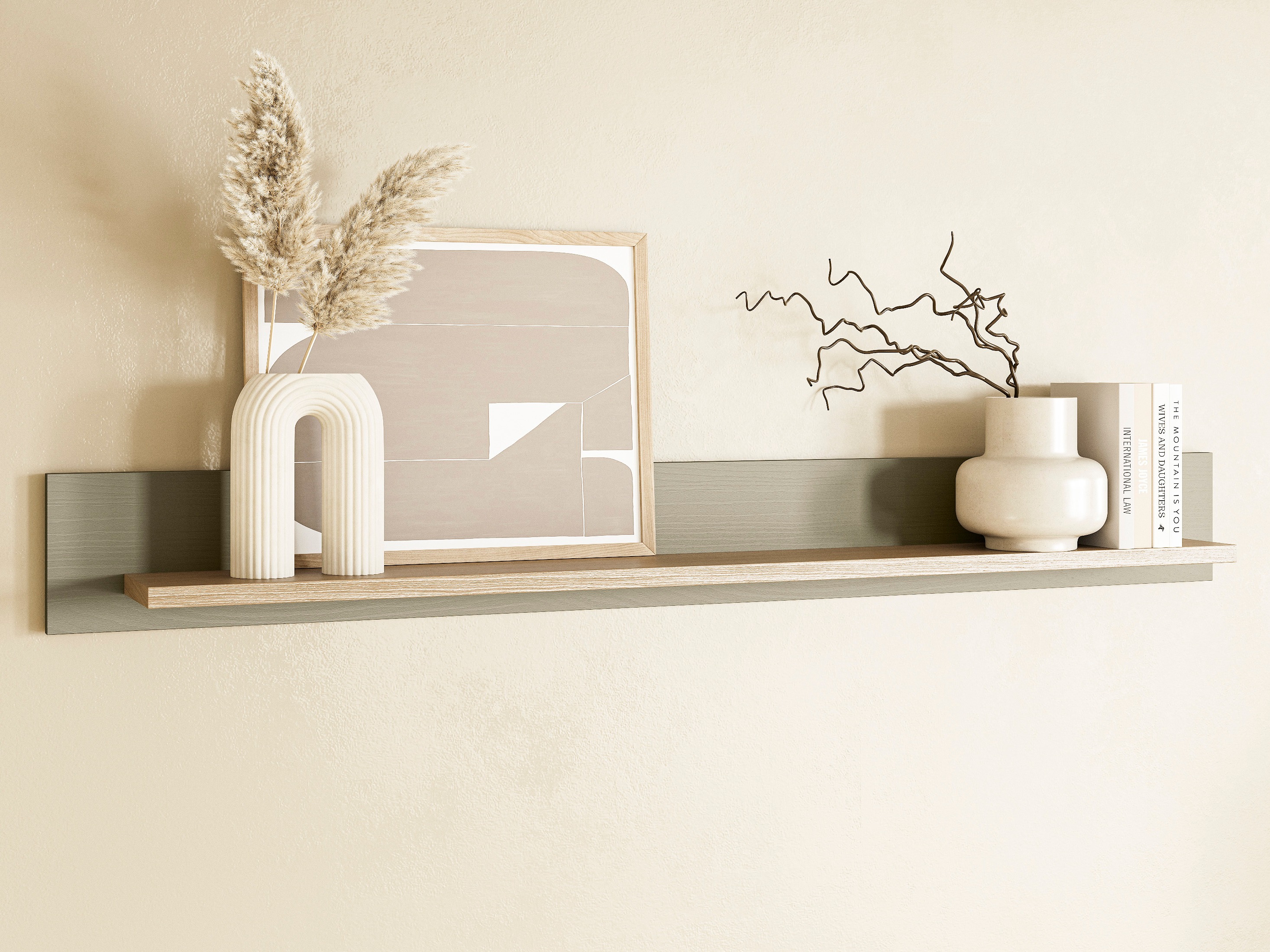 Fali polc Fermaru 109 (Poros zöld + Tölgy)