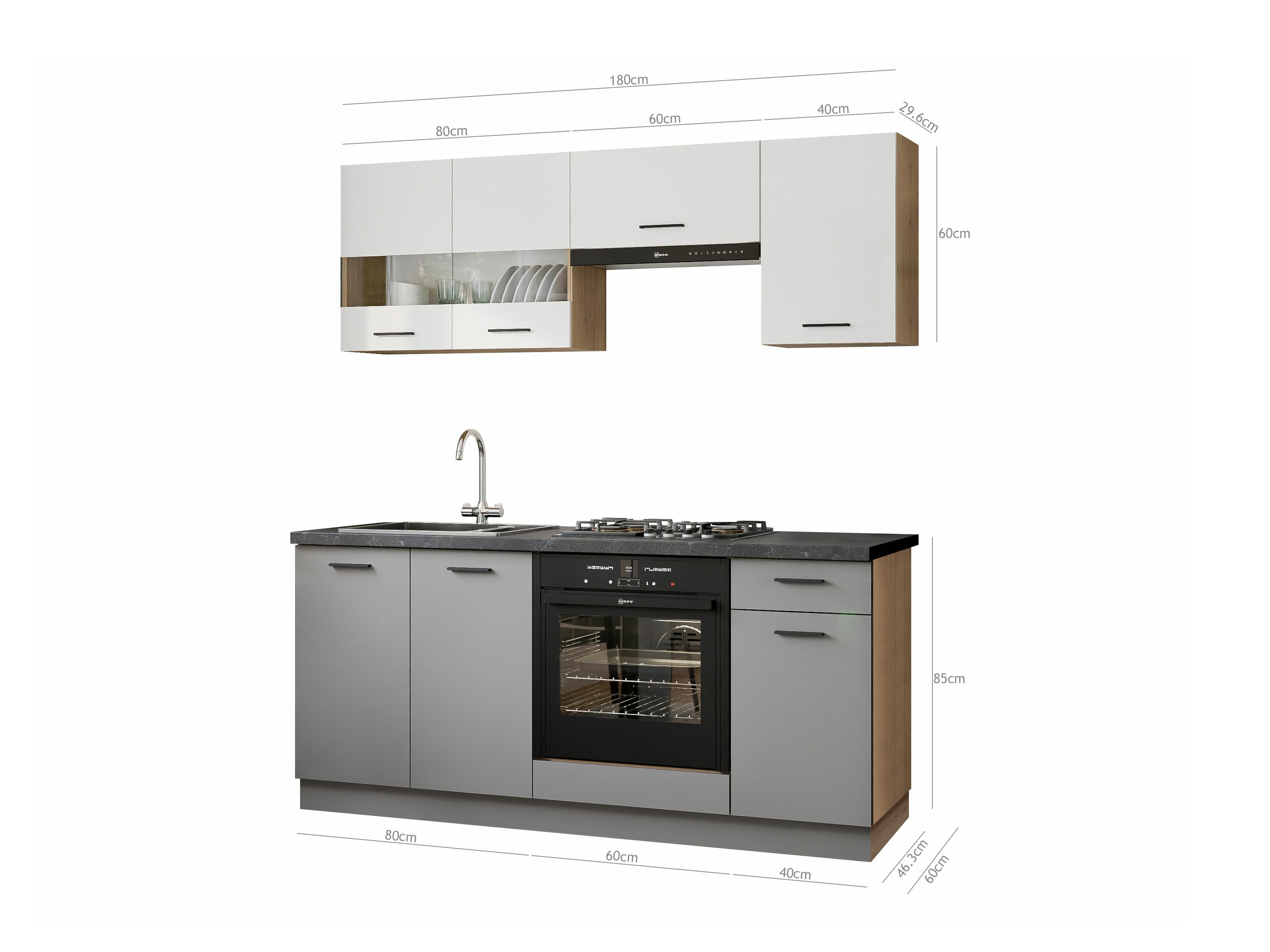 Moduláris konyha szett Ati White Grey 117