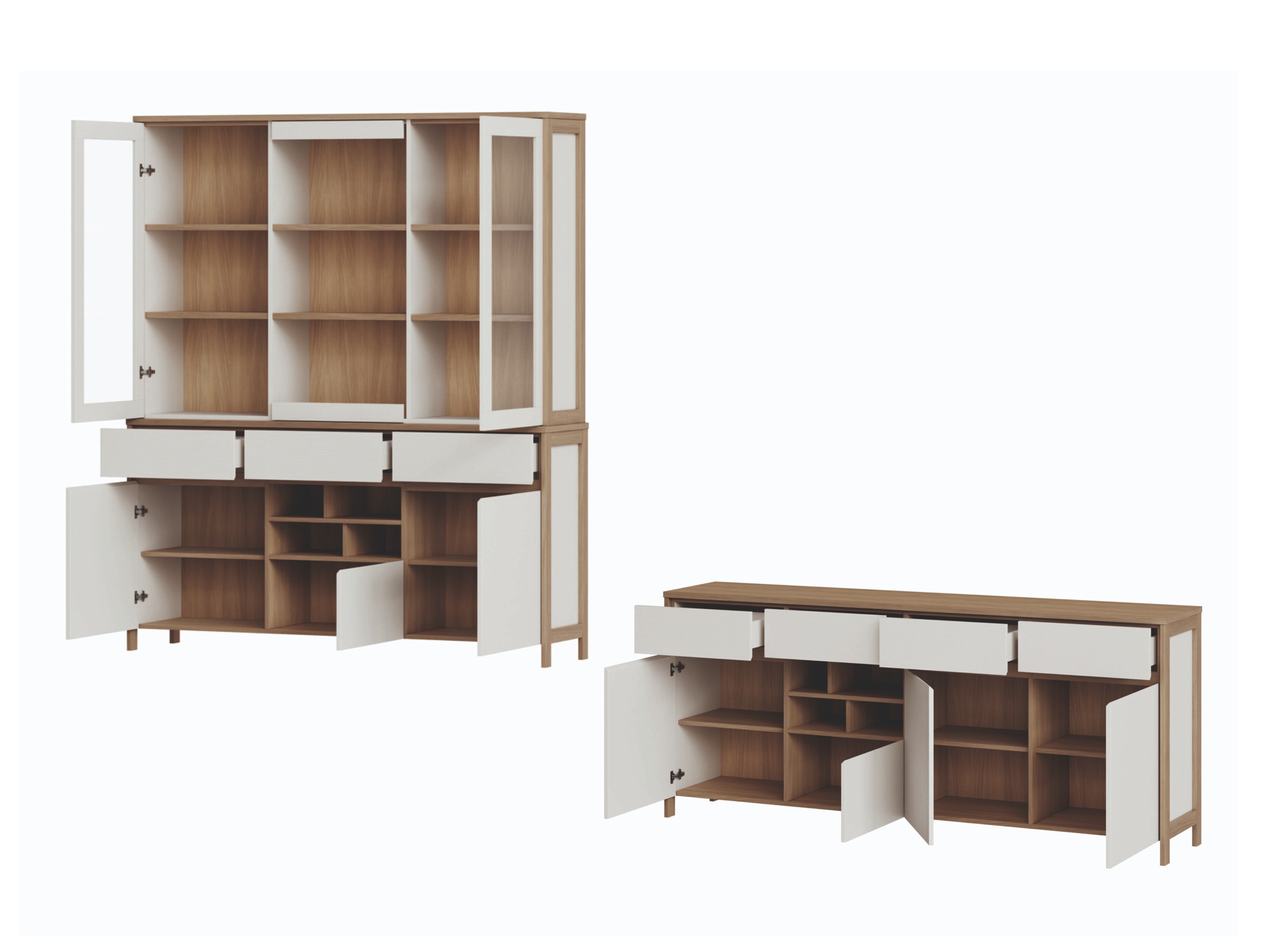 Bútorkészlet Fermaru 114 (Fehér + Tölgy)