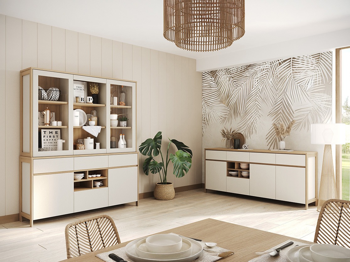 Bútorkészlet Fermaru 114 (Fehér + Tölgy)