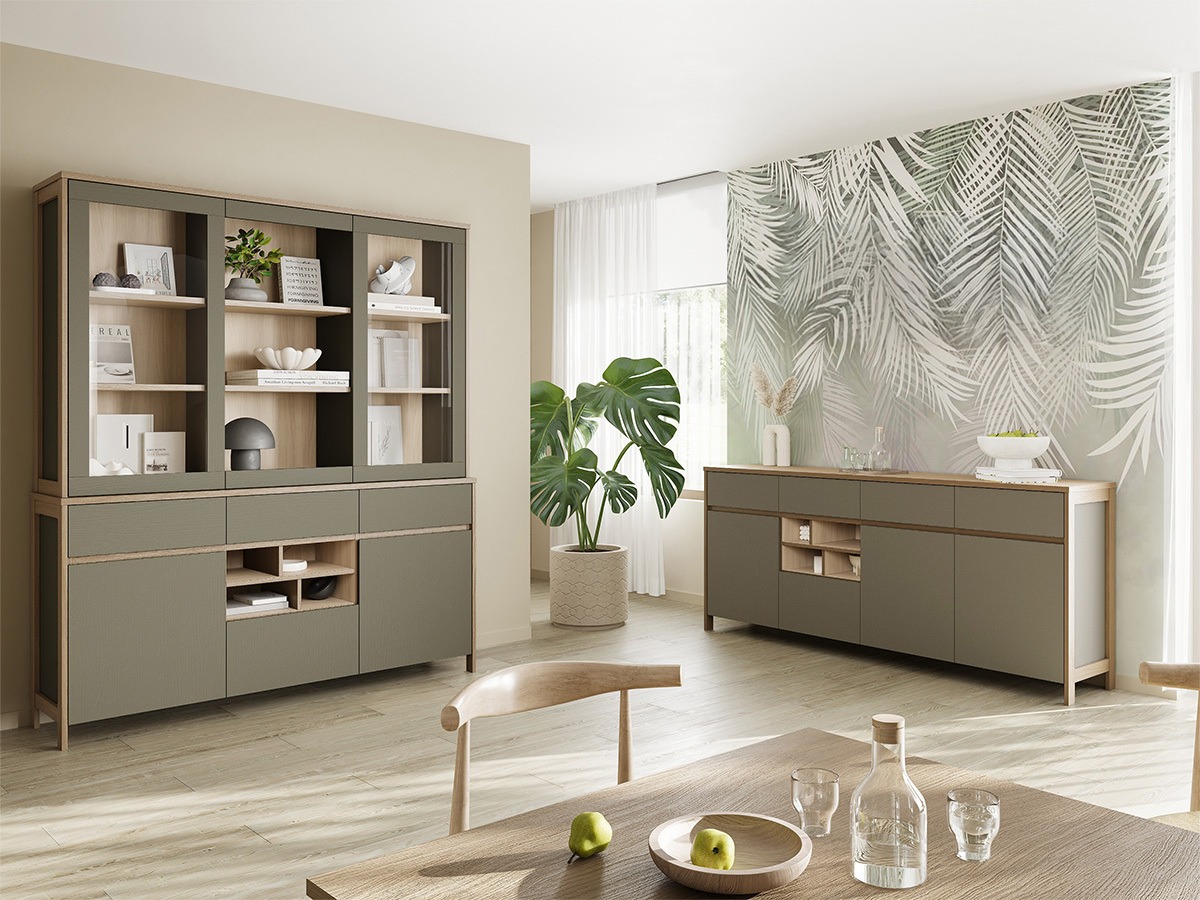 Bútorkészlet Fermaru 114 (Poros zöld + Tölgy)