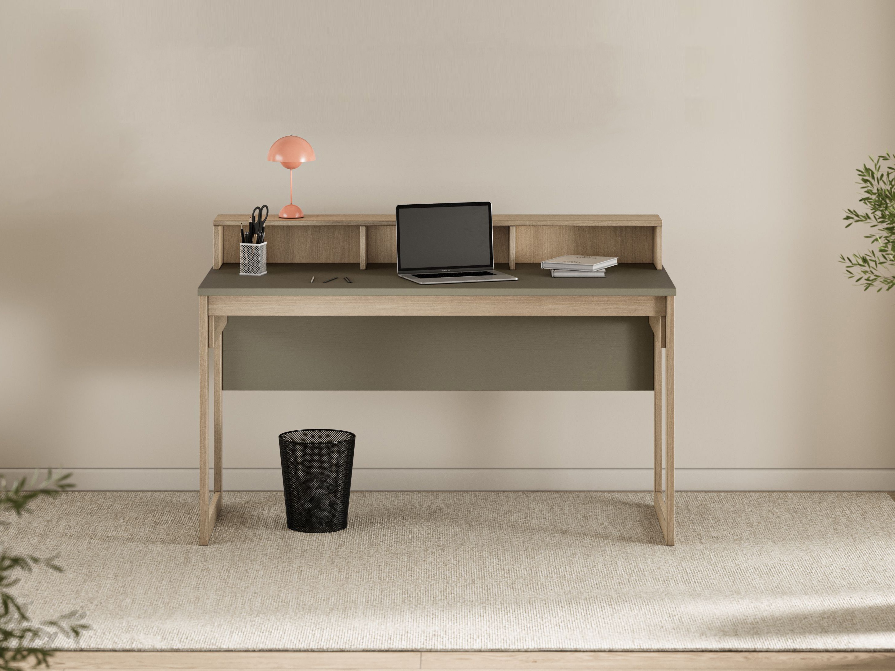 Íróasztal Fermaru 115 (Poros zöld + Tölgy)