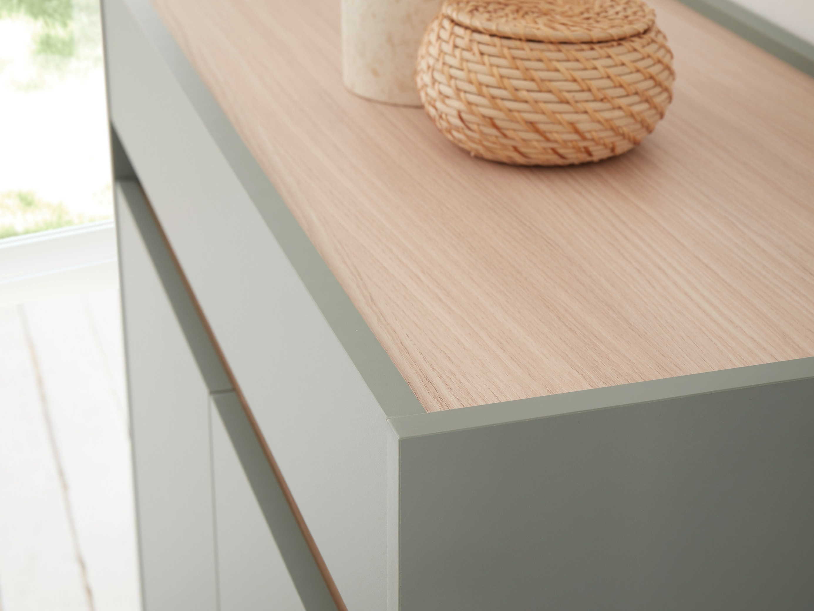 Komód Elbsori 110 (Zöld + Tölgy)