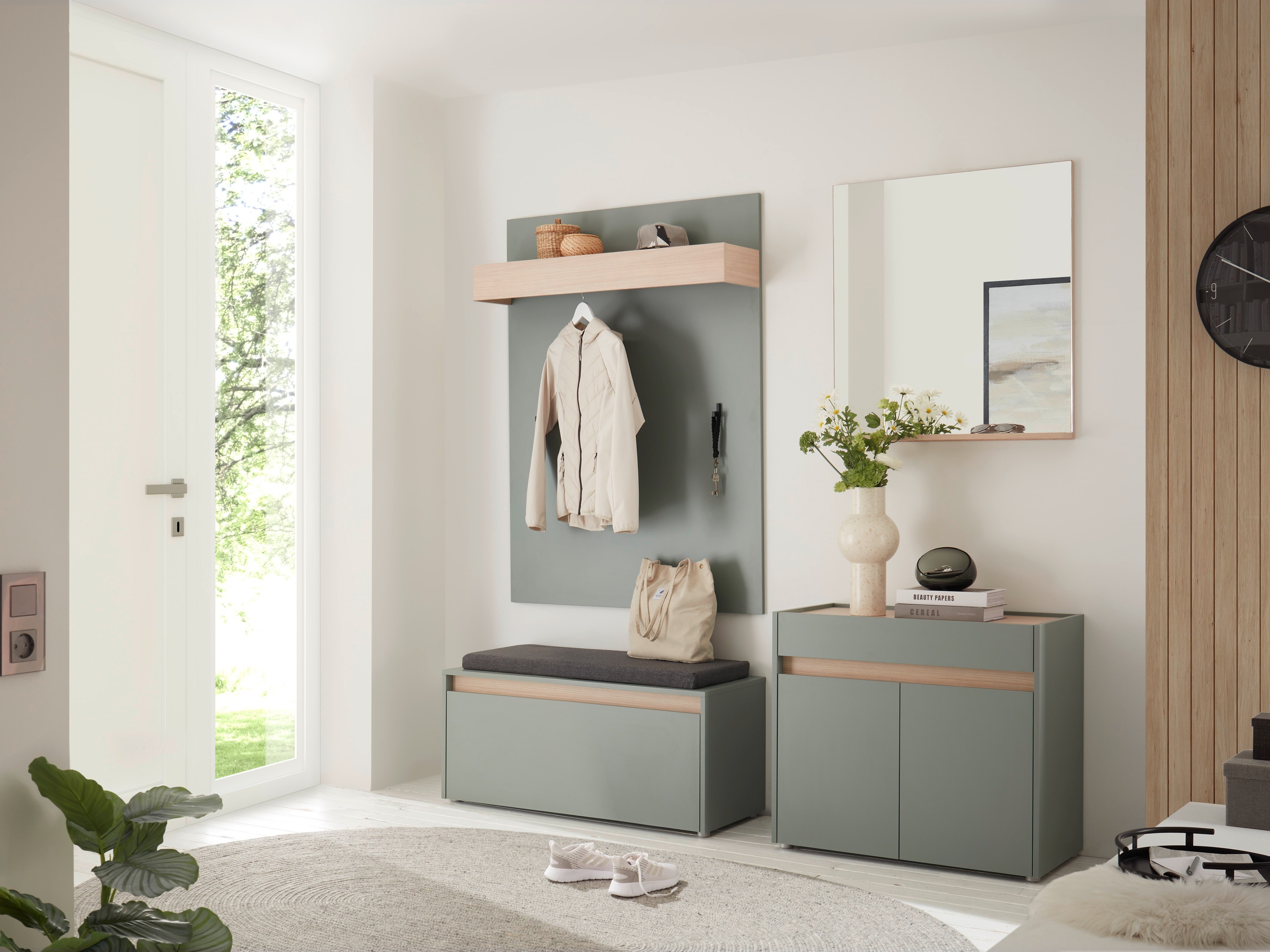 Komód Elbsori 110 (Zöld + Tölgy)