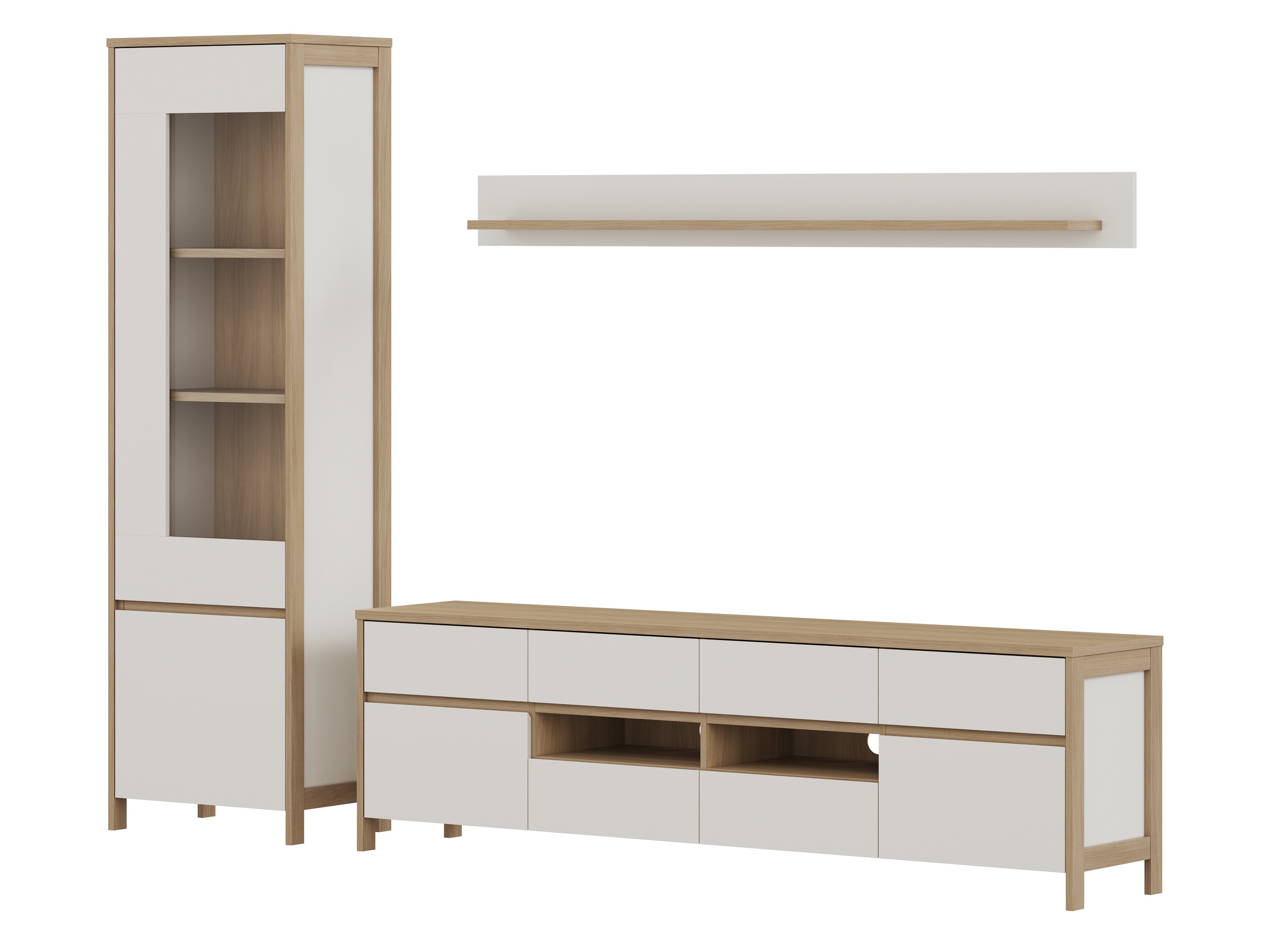 Nappali szett Fermaru 113 (Fehér + Tölgy)