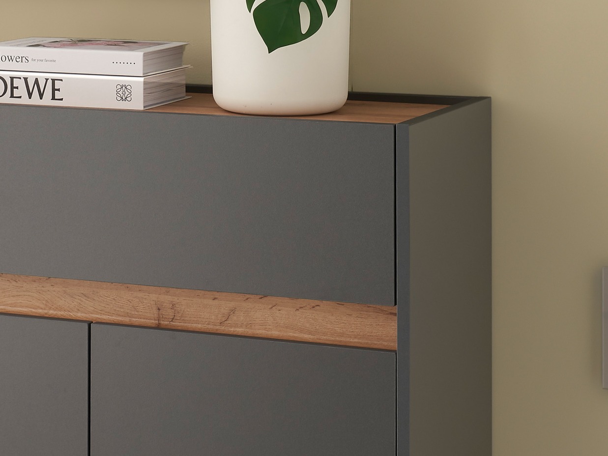 Cipőtároló Elbsori 173 (Antracit + Wotan tölgy)