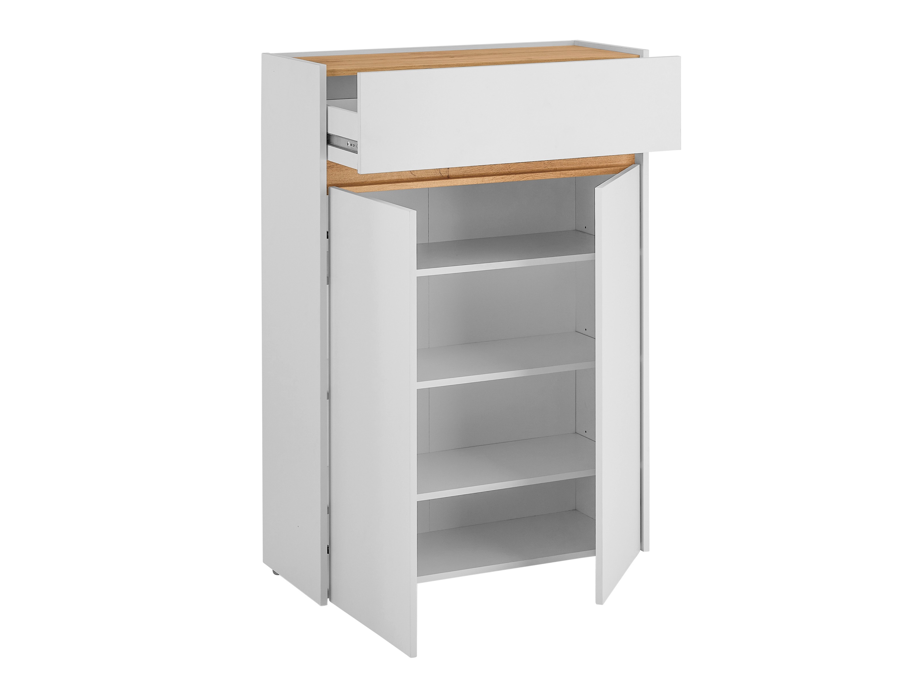 Cipőtároló Elbsori 173 (Fehér + Wotan tölgy)