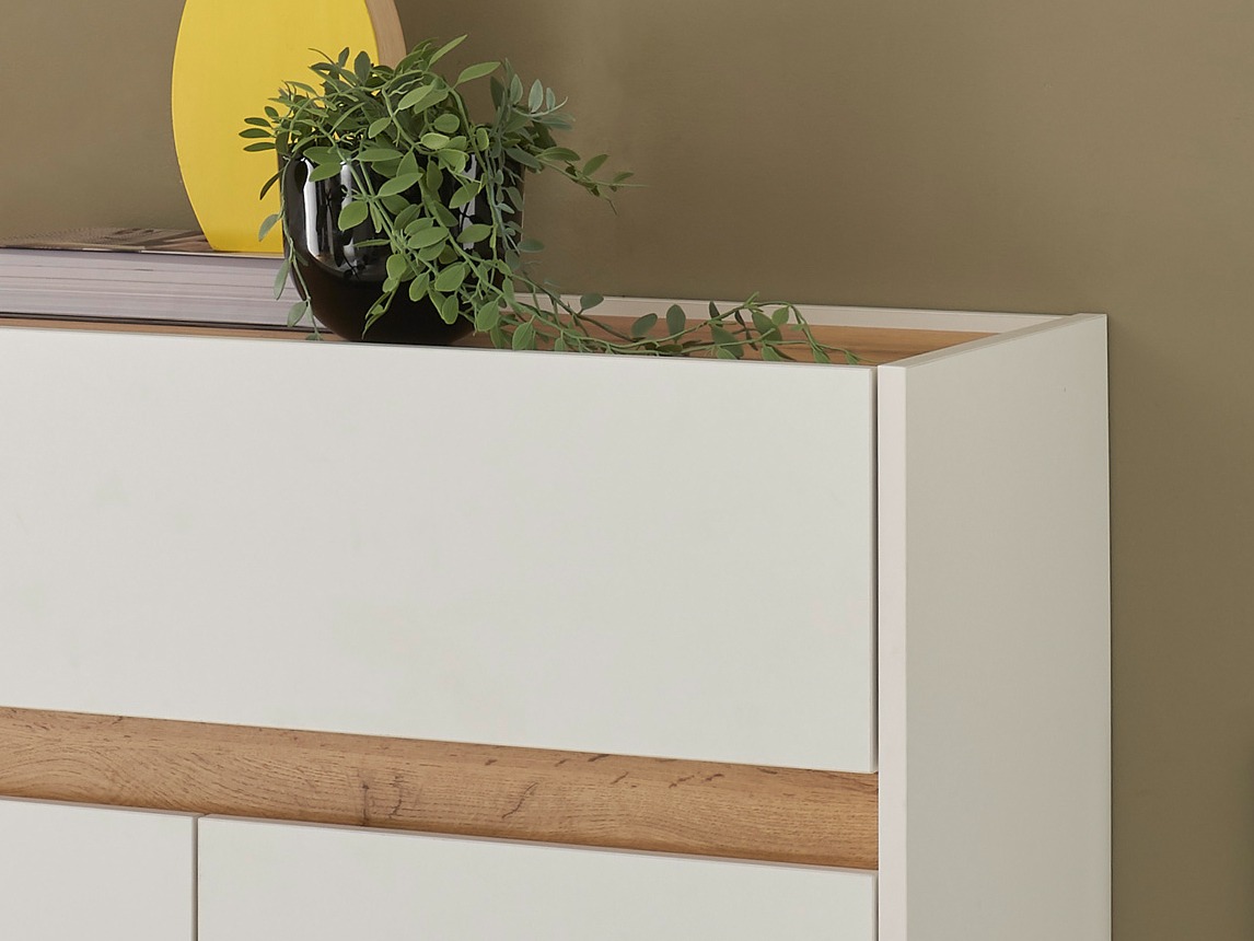 Cipőtároló Elbsori 173 (Fehér + Wotan tölgy)