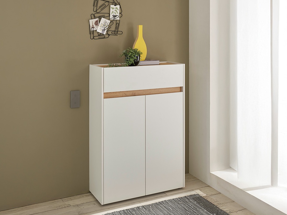 Cipőtároló Elbsori 173 (Fehér + Wotan tölgy)