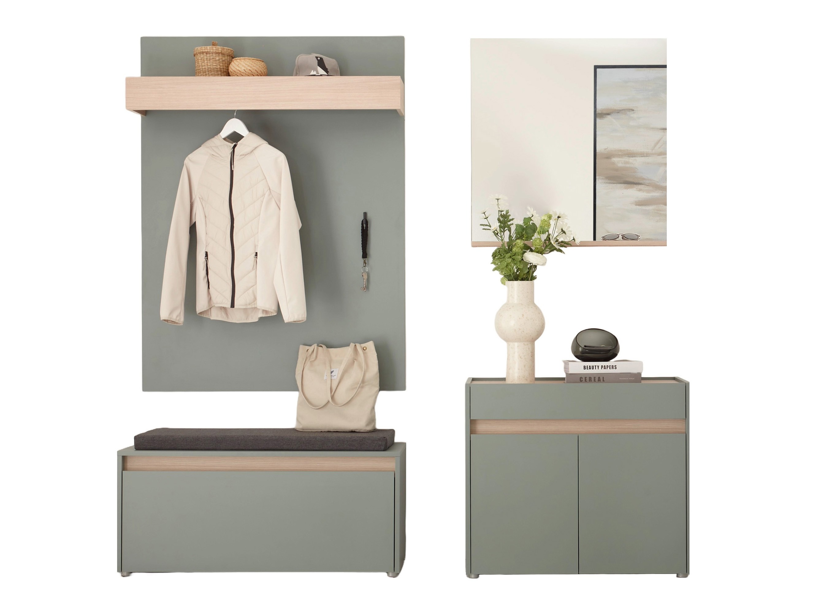 Előszoba garnitúra Elbsori 168 (Zöld)