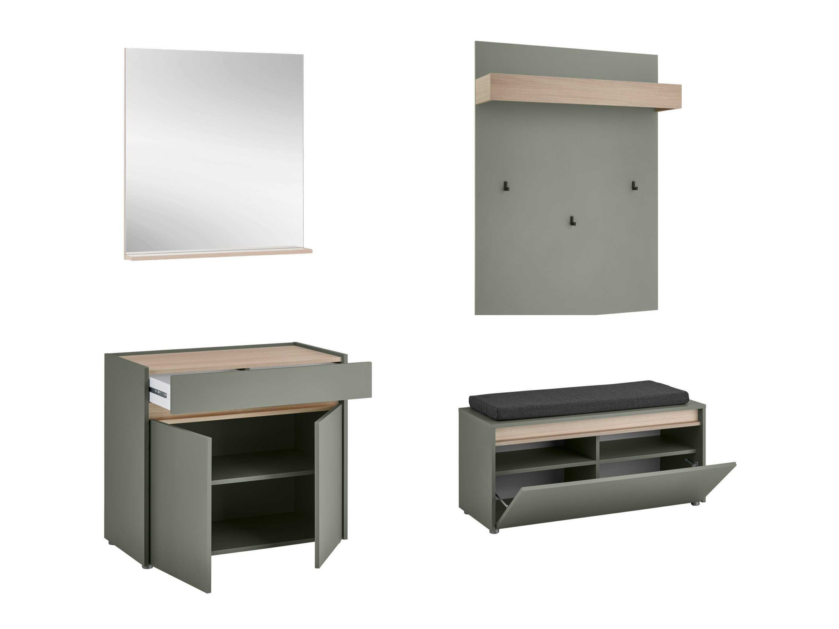 Előszoba garnitúra Elbsori 168 (Zöld)