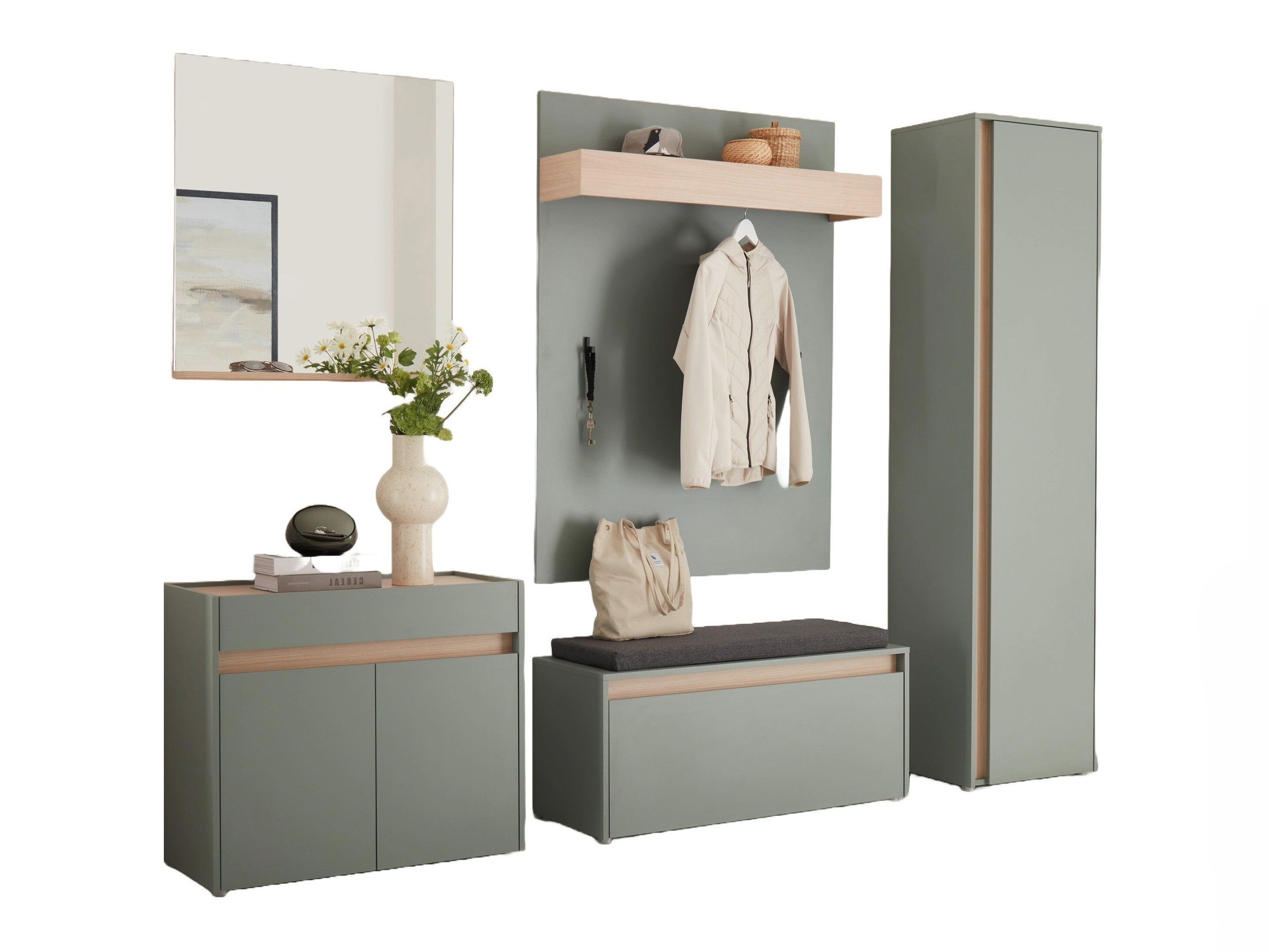 Előszoba garnitúra Elbsori 168 (Zöld)