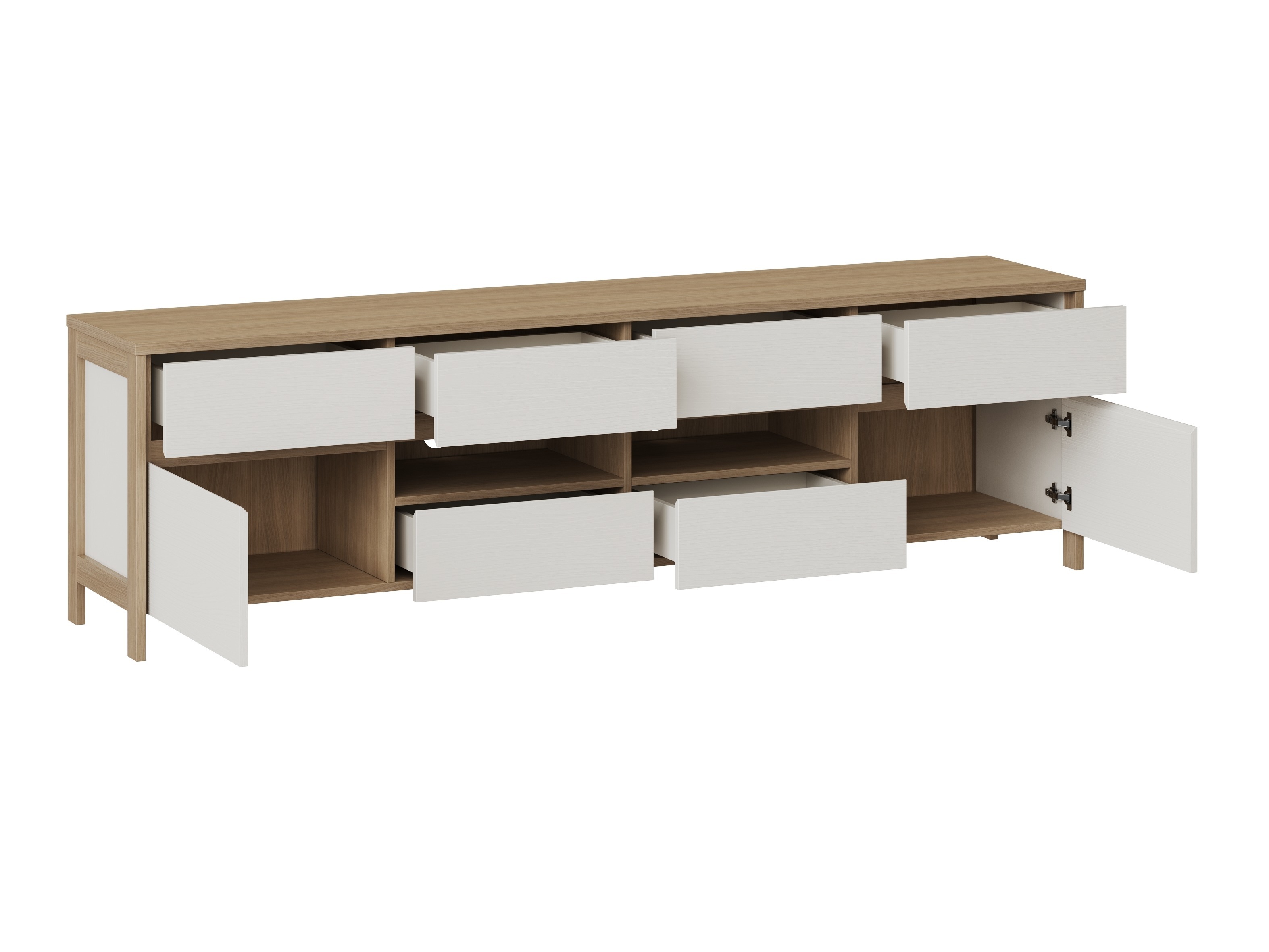 Nappali szett Fermaru 111 (Fehér + Tölgy)