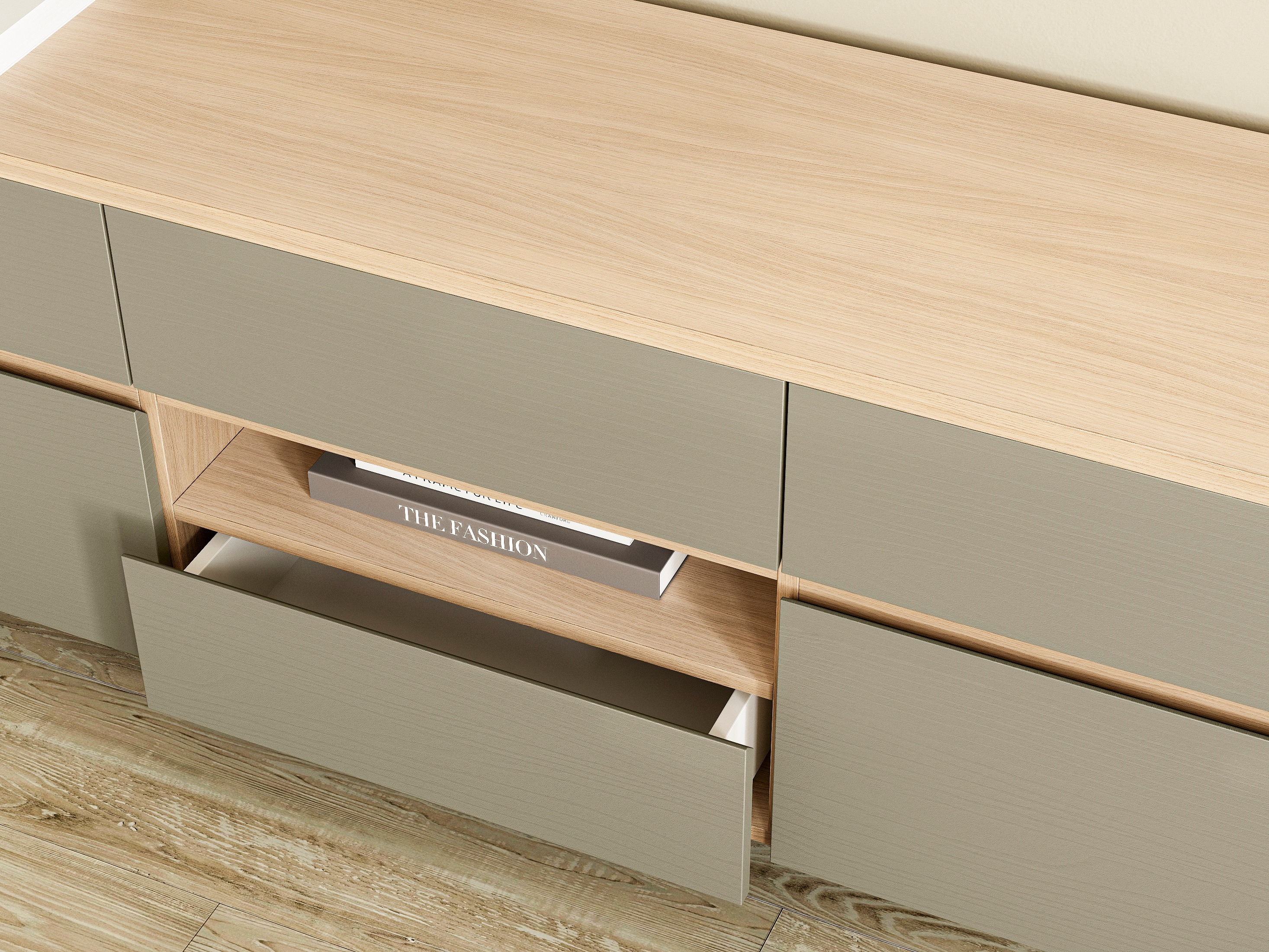 Nappali szett Fermaru 112 (Poros zöld + Tölgy)