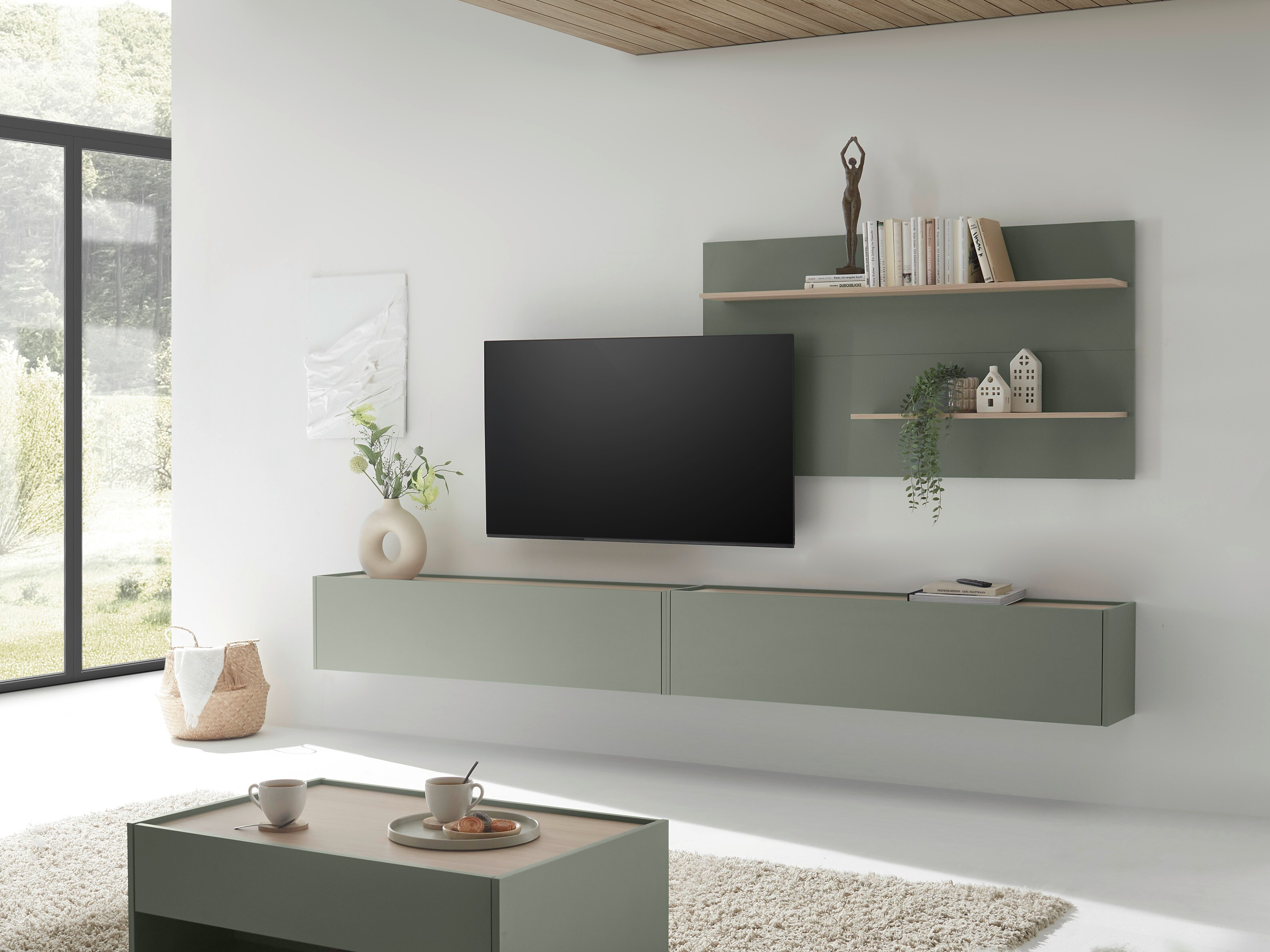 Nappali szett Elbsori 120 (Zöld + Tölgy)