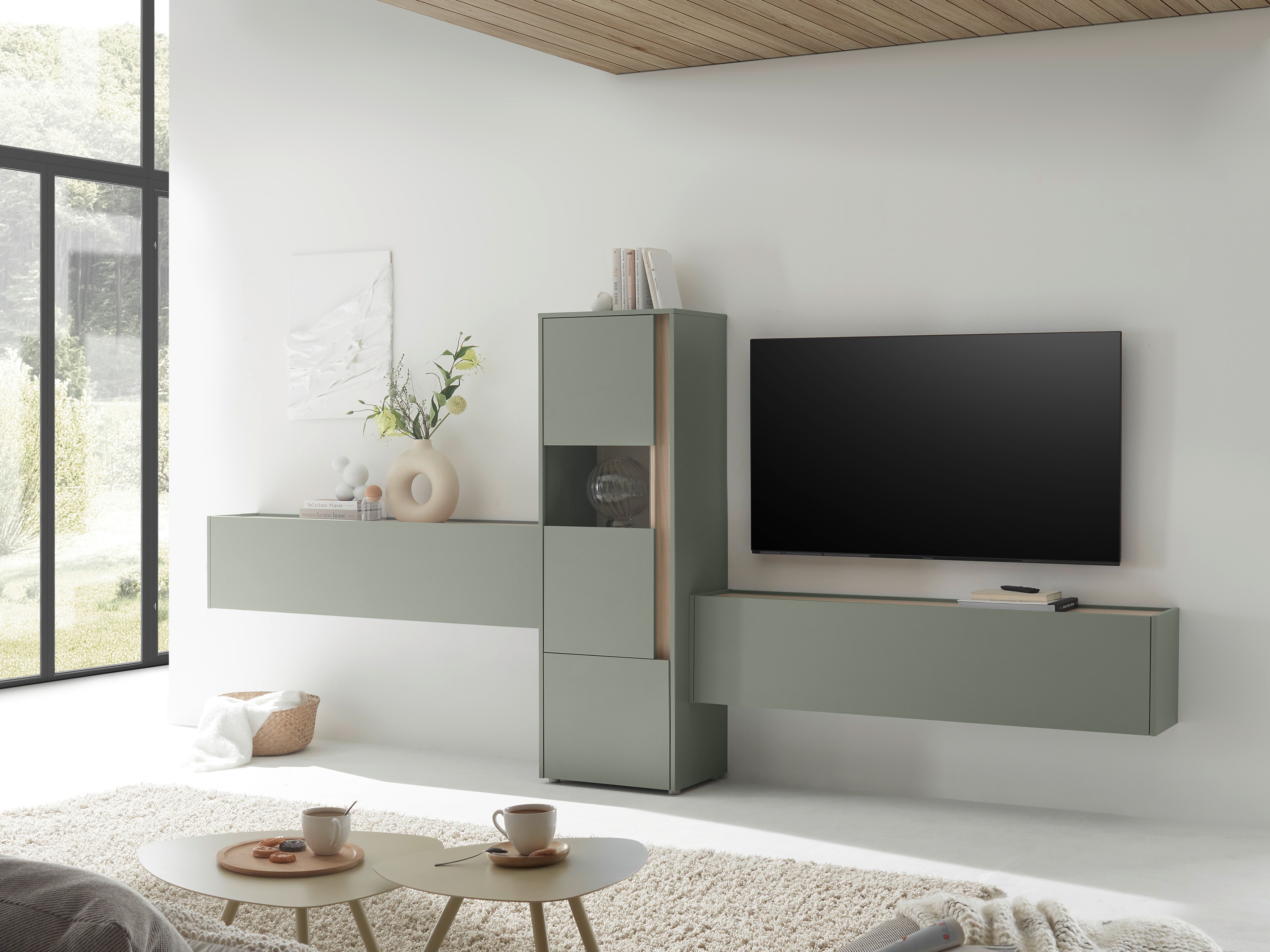 Nappali szett Elbsori 122 (Zöld + Tölgy)