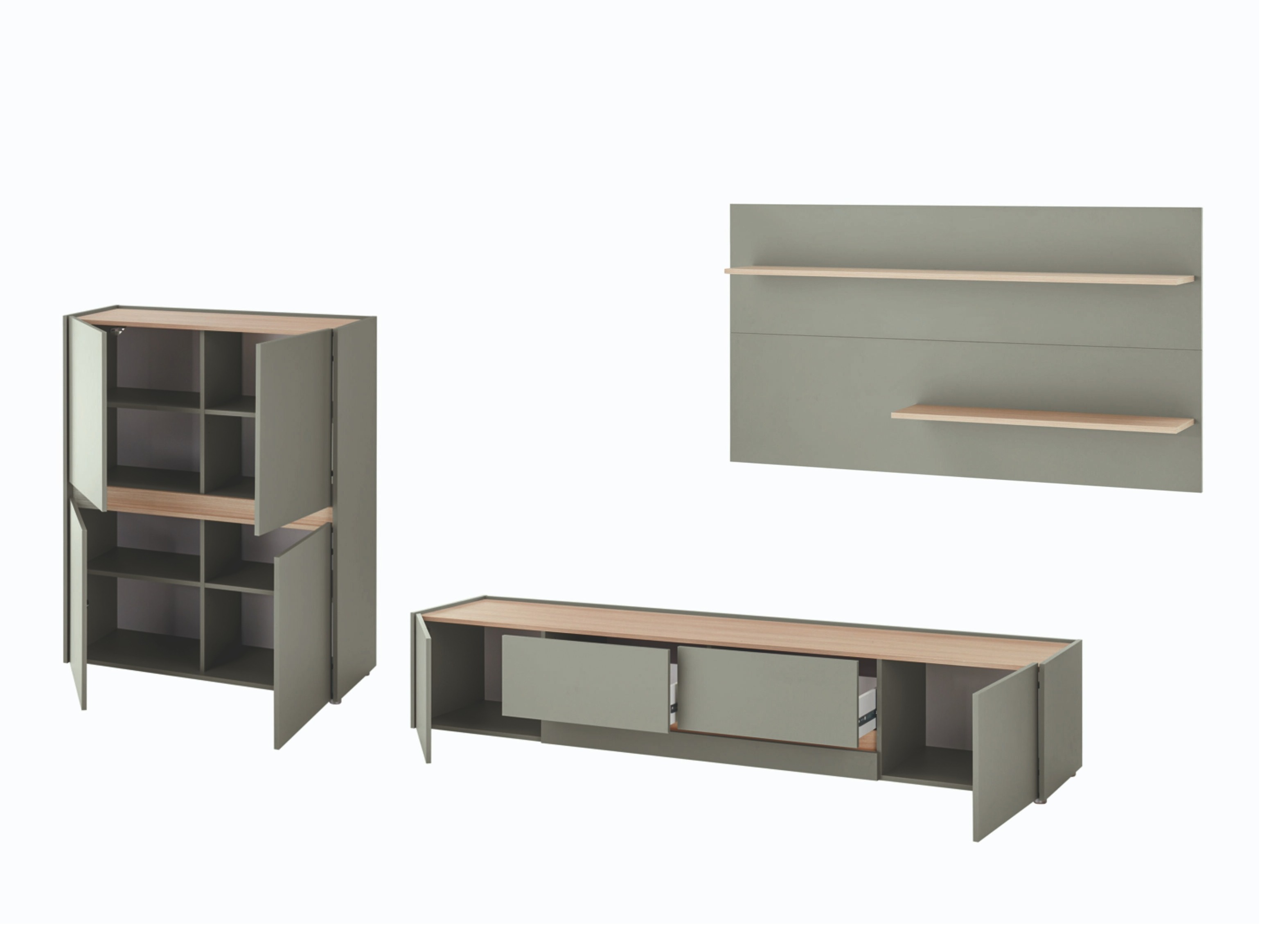 Nappali szett Elbsori 127 (Zöld + Tölgy)