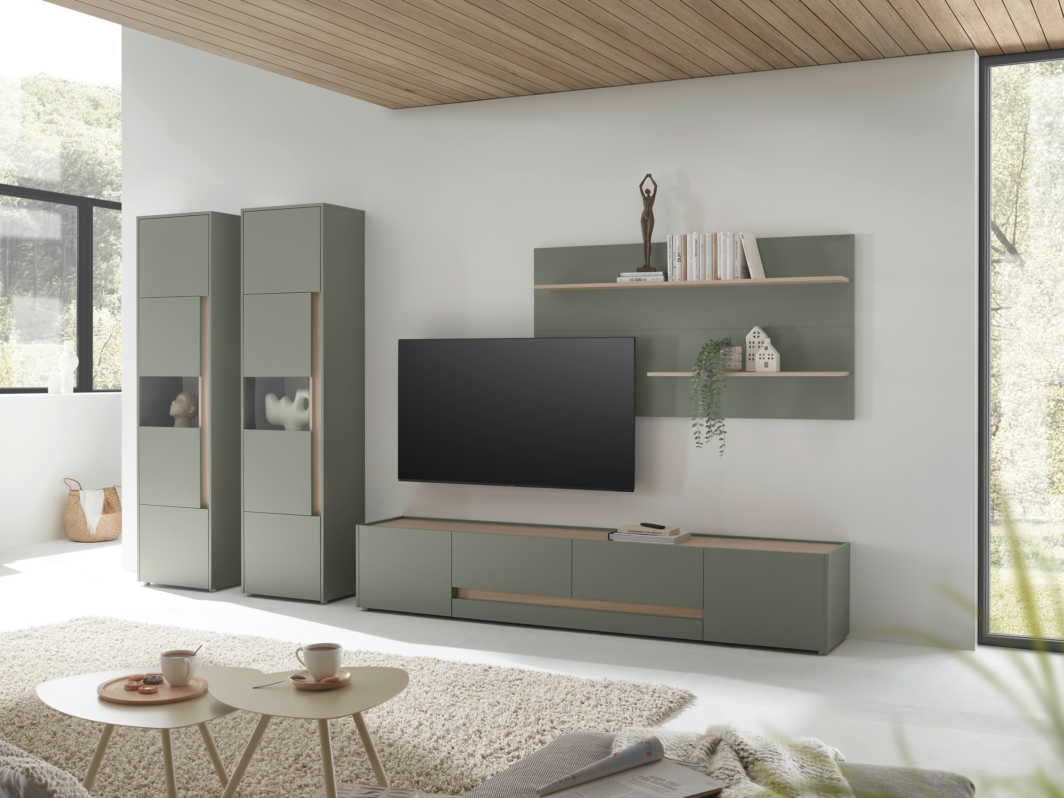 Nappali szett Elbsori 132 (Zöld + Tölgy)