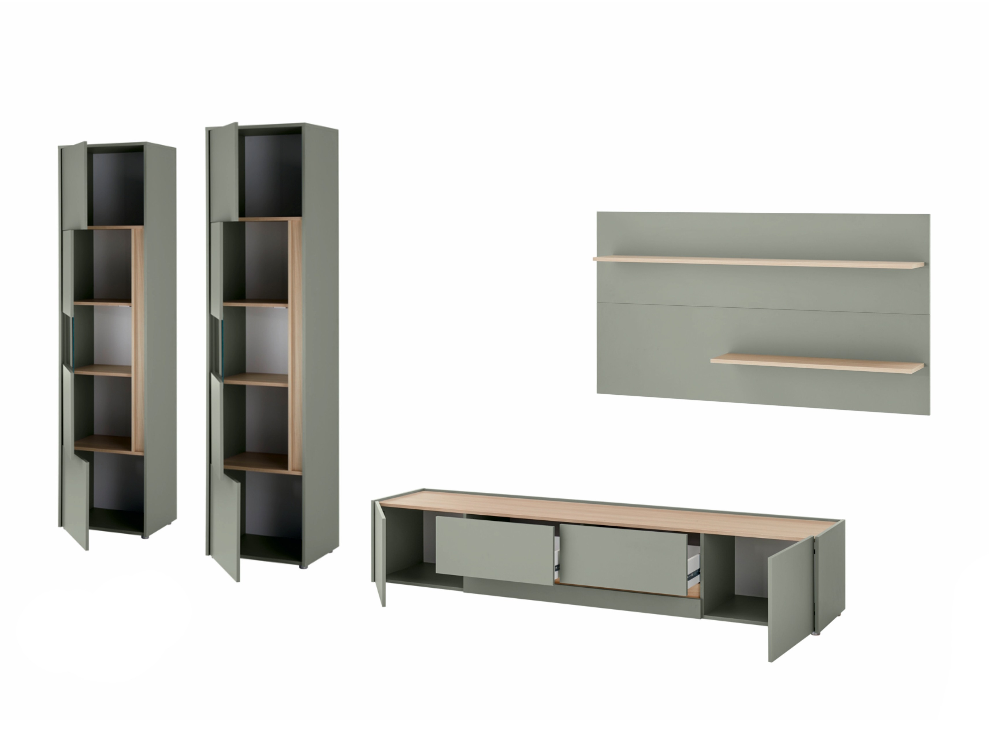 Nappali szett Elbsori 132 (Zöld + Tölgy)