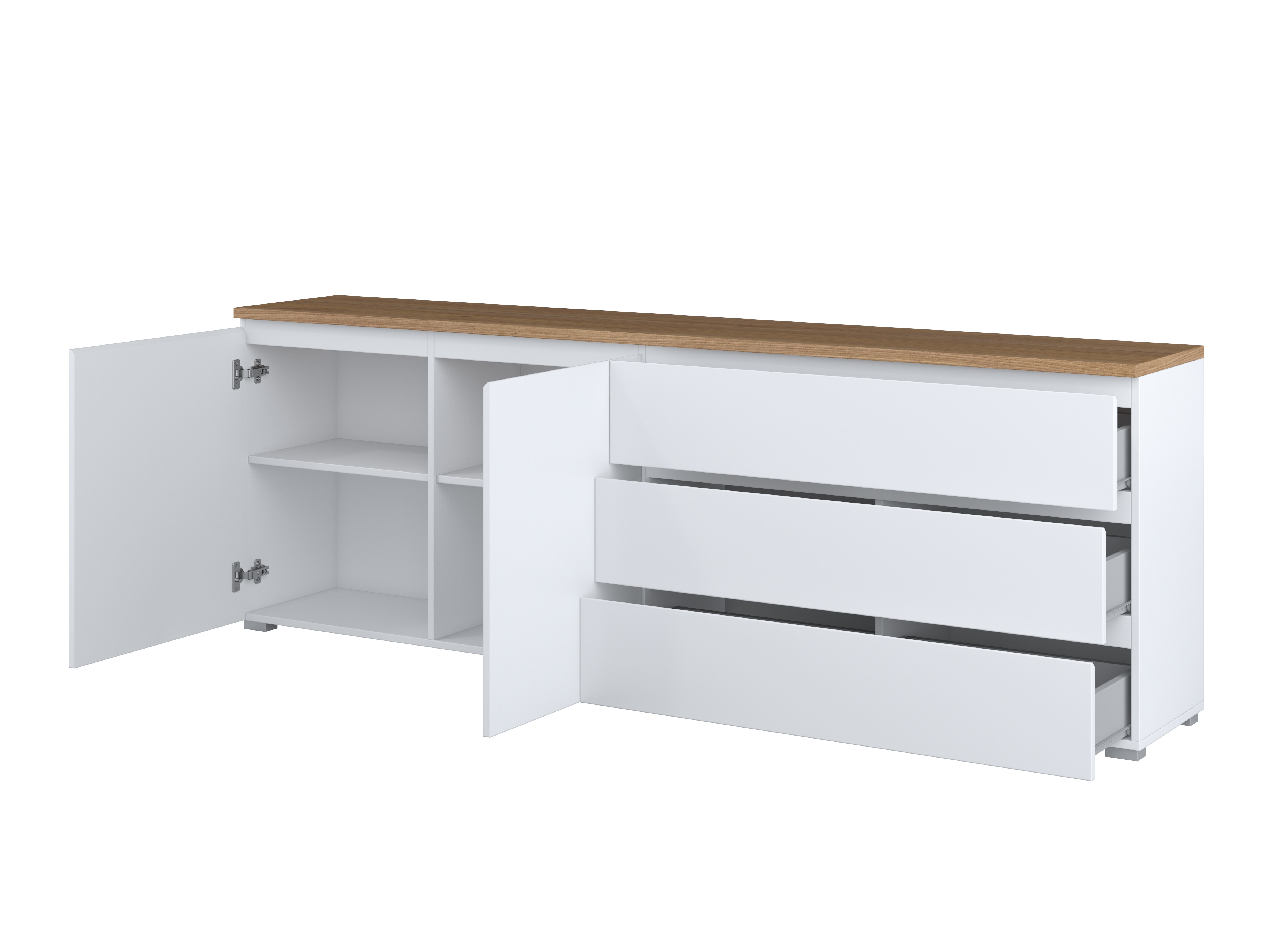 Komód Baletu 107 (Fehér + Tölgy)