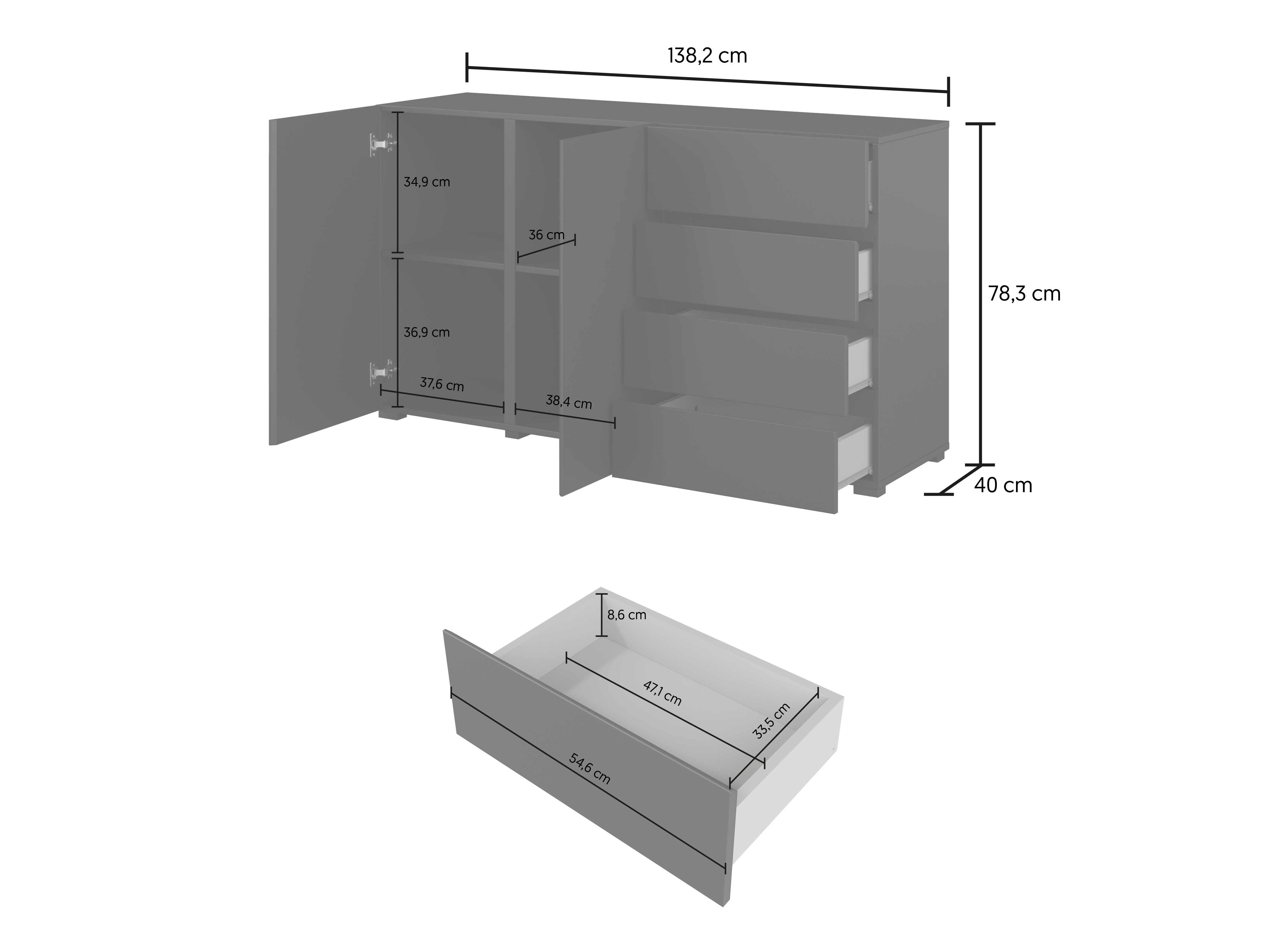 Komód Elbleve 101 (Fehér)