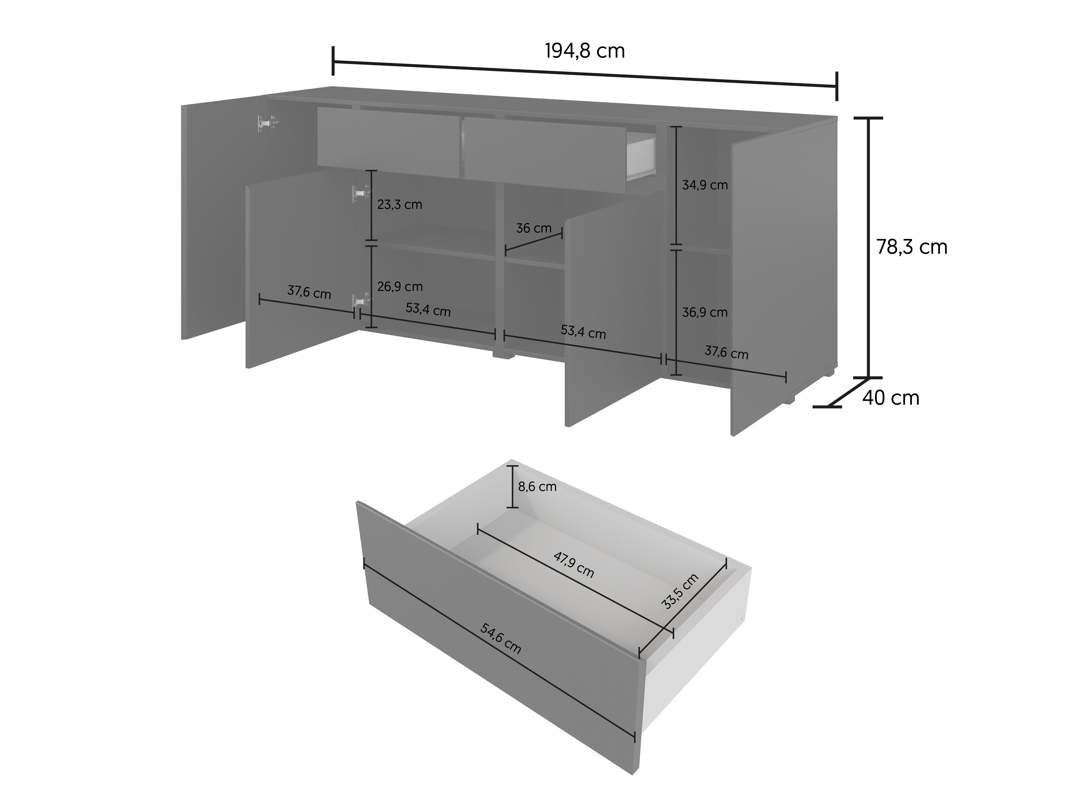 Komód Elbleve 103 (Fehér)