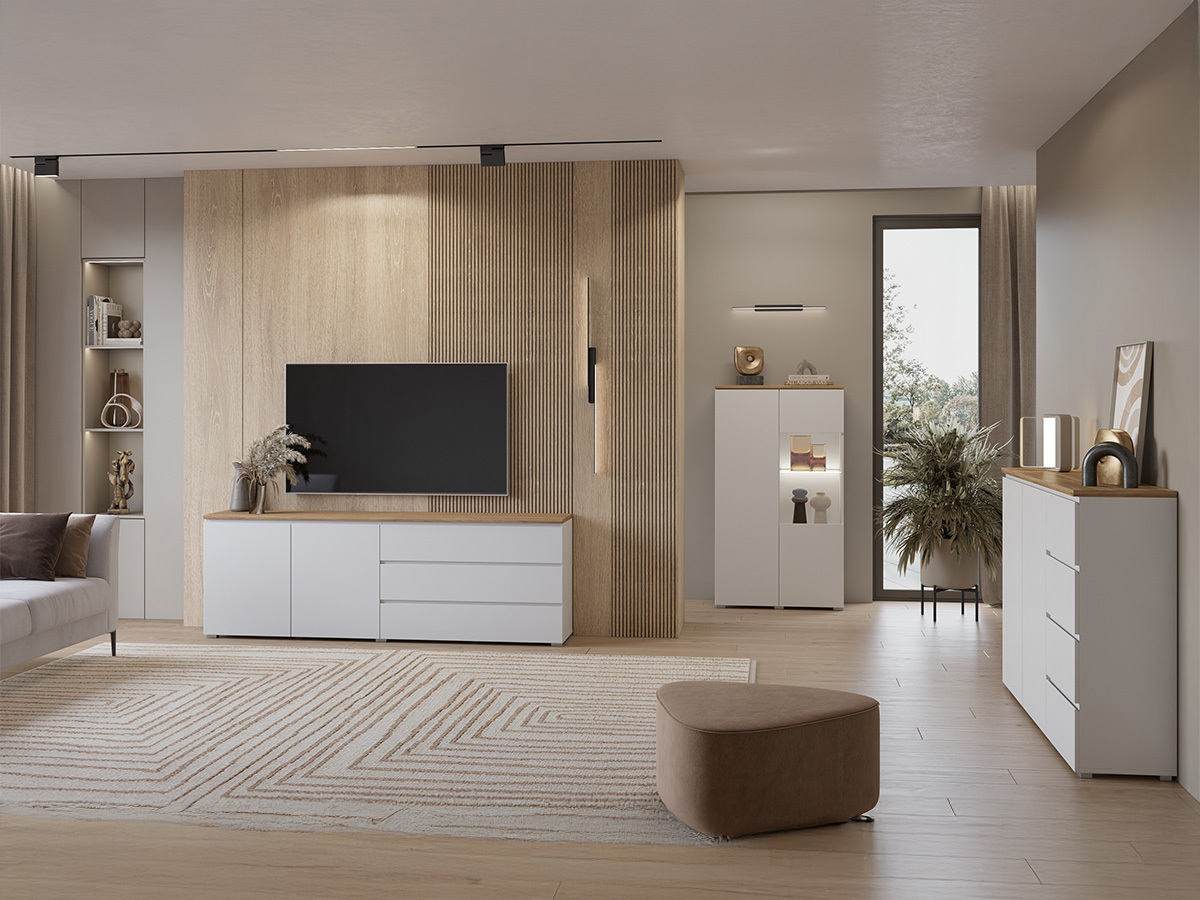 Komód Baletu 109 (Fehér + Tölgy)