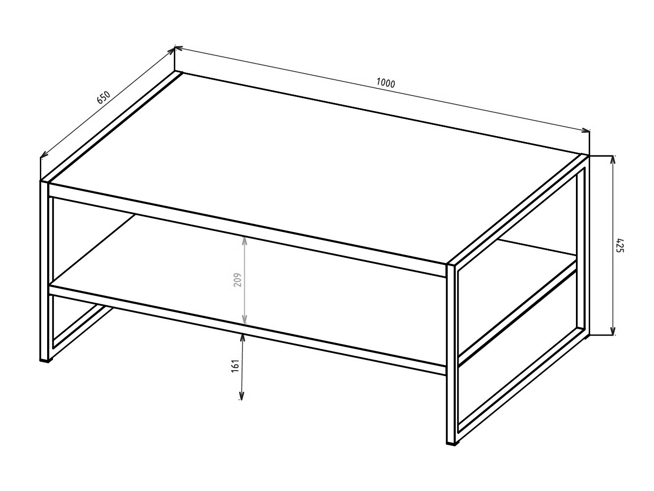 Dohányzóasztal Austin 381 (Congo + Fekete)