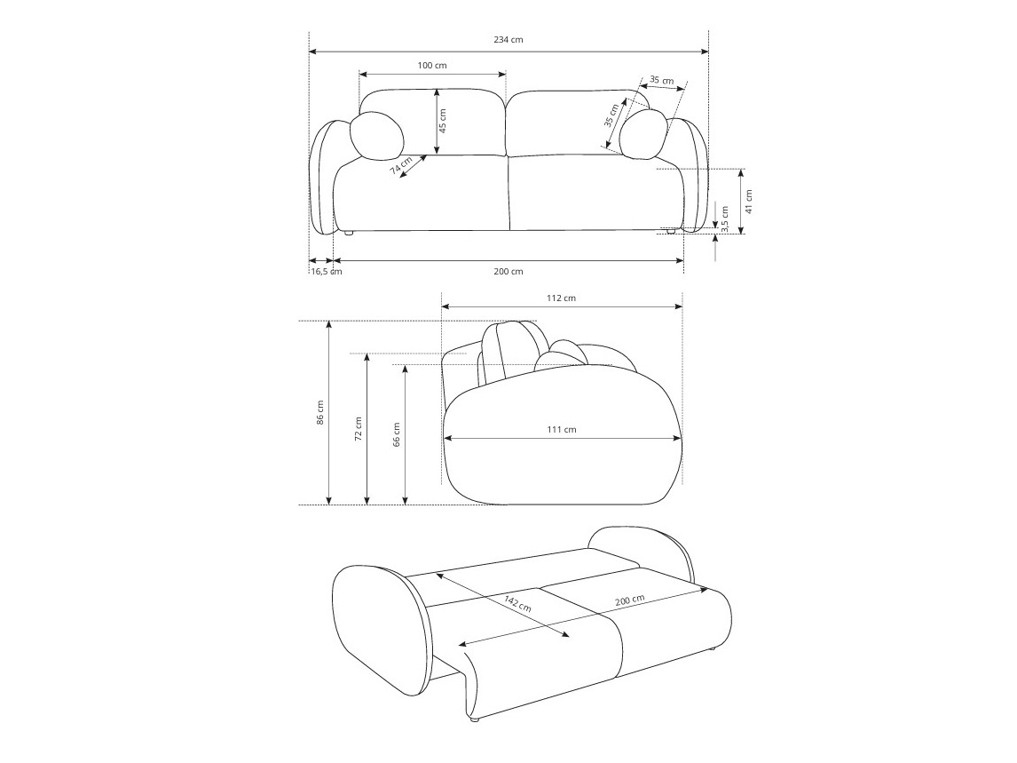 Kanapéágy Kingston 196 (Cremona 70)