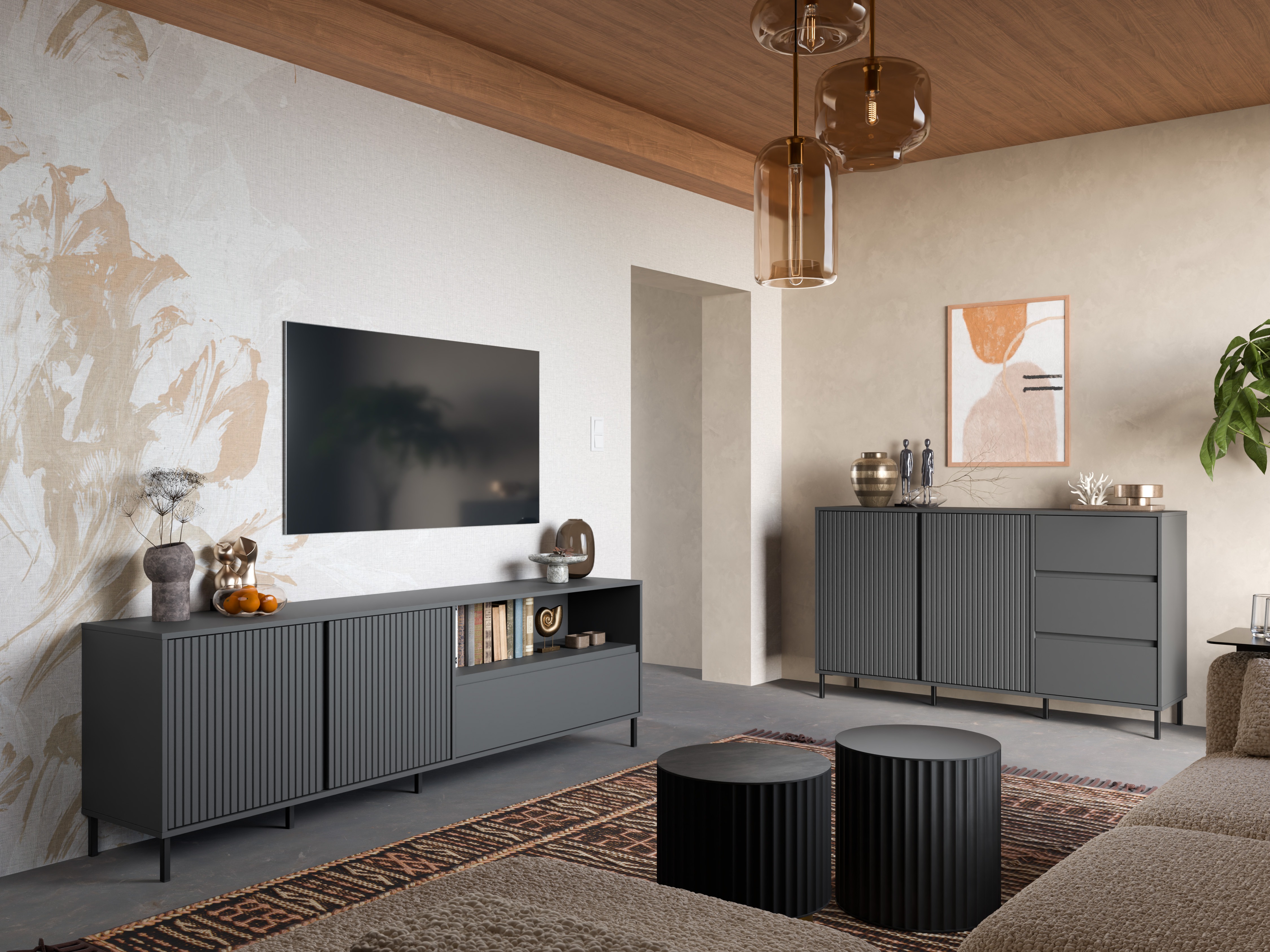 TV-állvány Ruvrevi 100 (Antracit)