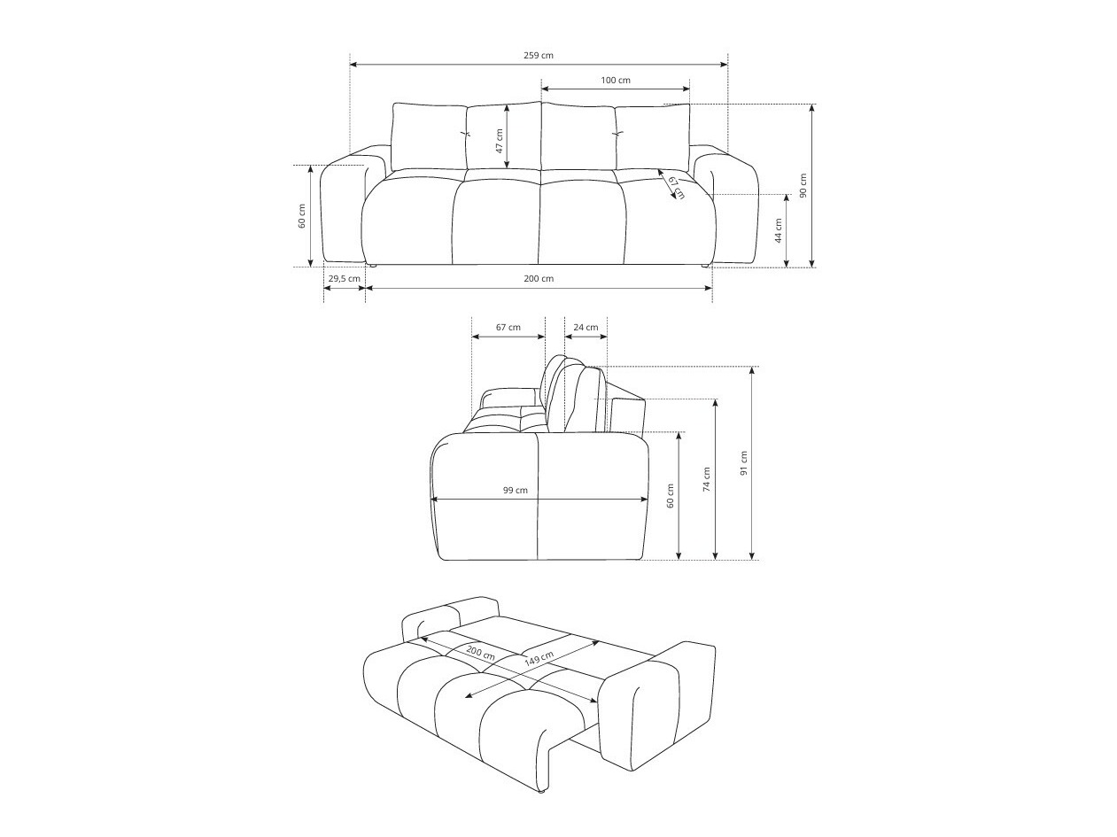 Kanapéágy Kingston 154 (Flow 01)