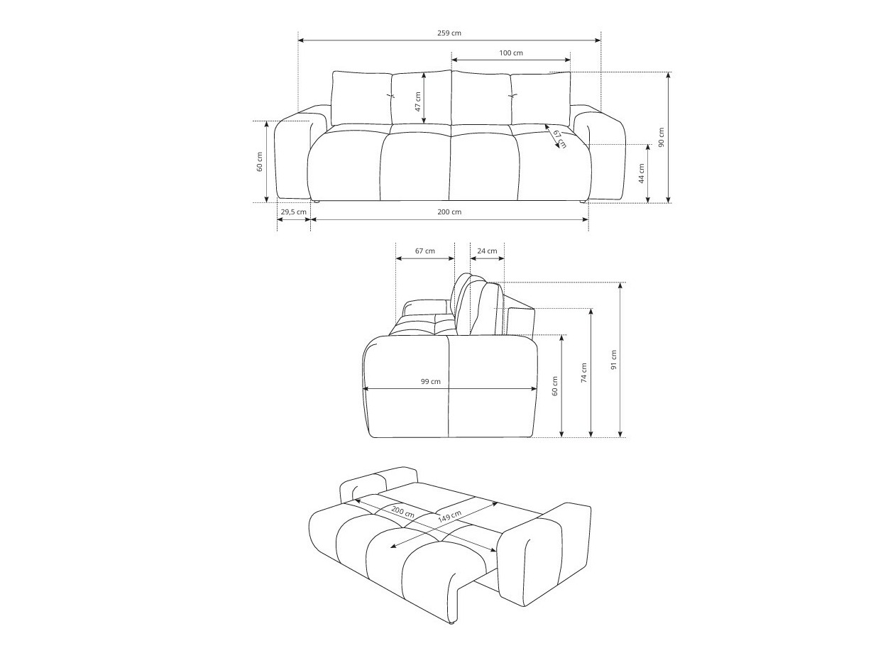 Kanapéágy Kingston 154 (Flow 02)