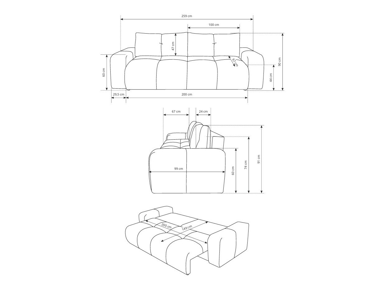 Kanapéágy Kingston 154 (Flow 03)