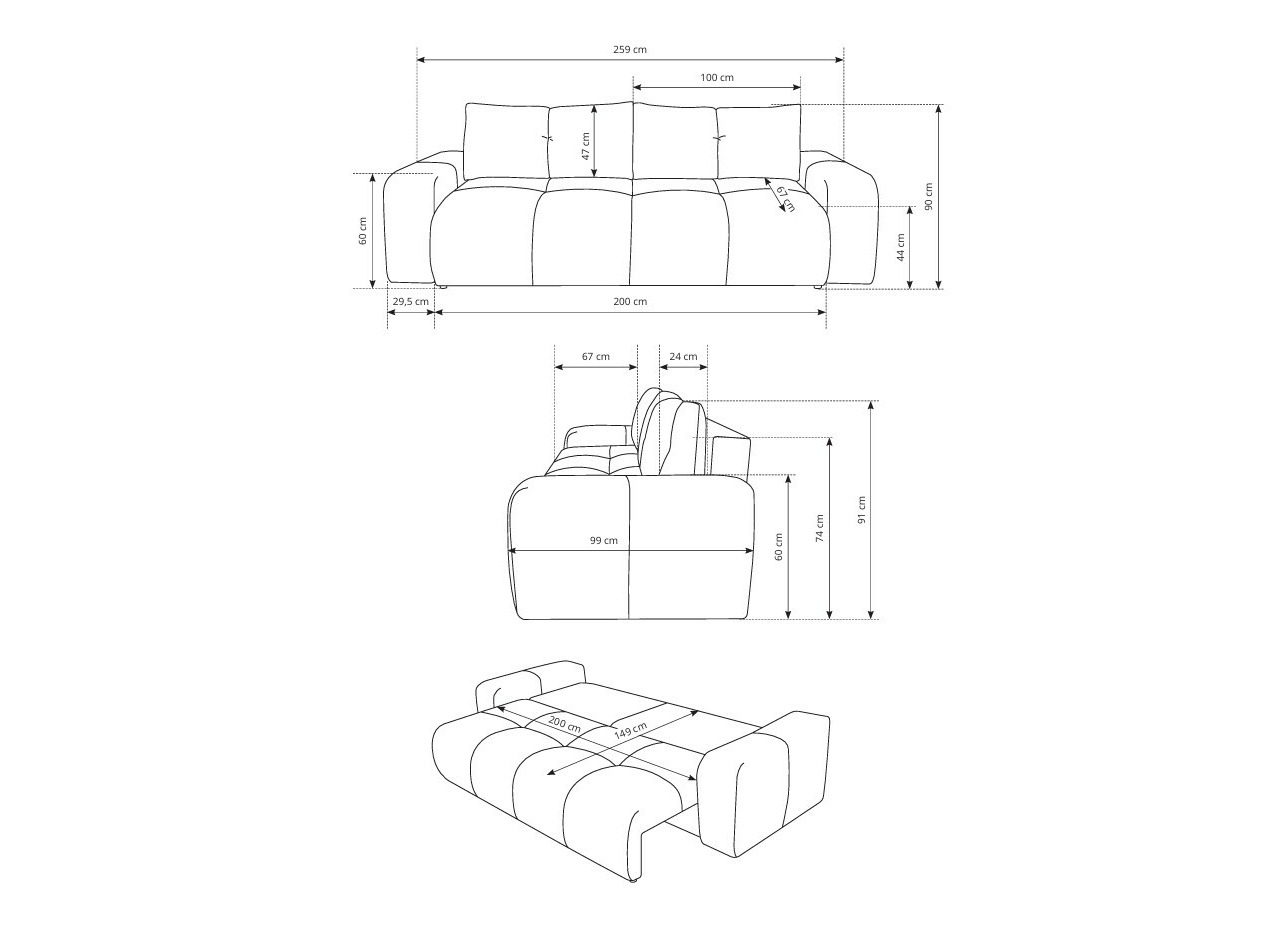 Kanapéágy Kingston 154 (Flow 09)