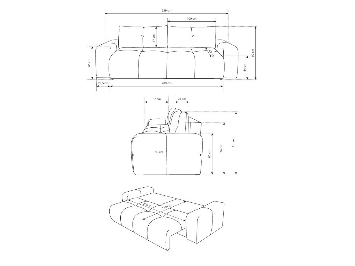 Kanapéágy Kingston 154 (Flow 12)