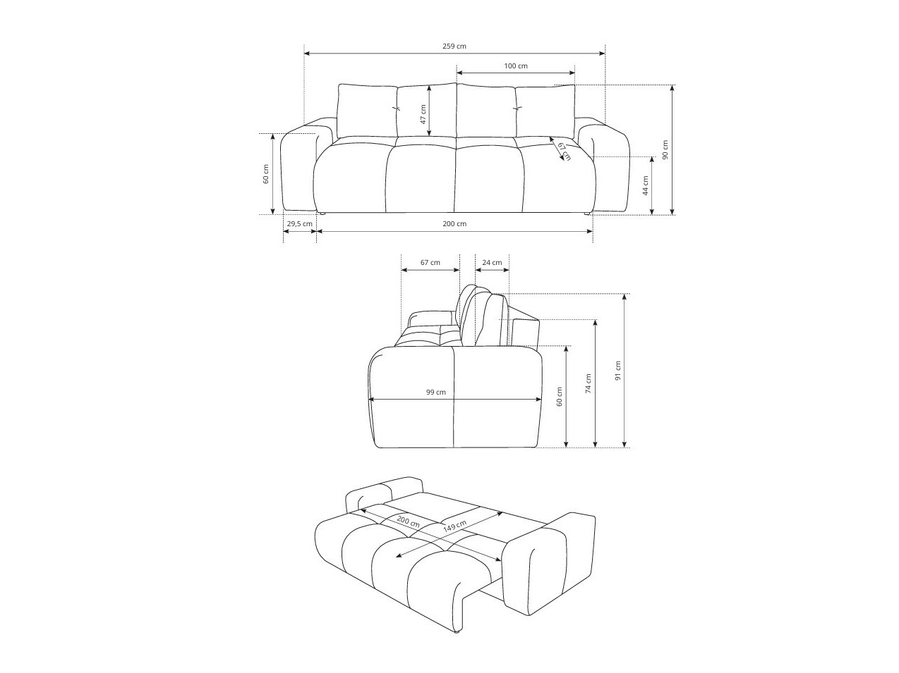 Kanapéágy Kingston 154 (Flow 22)