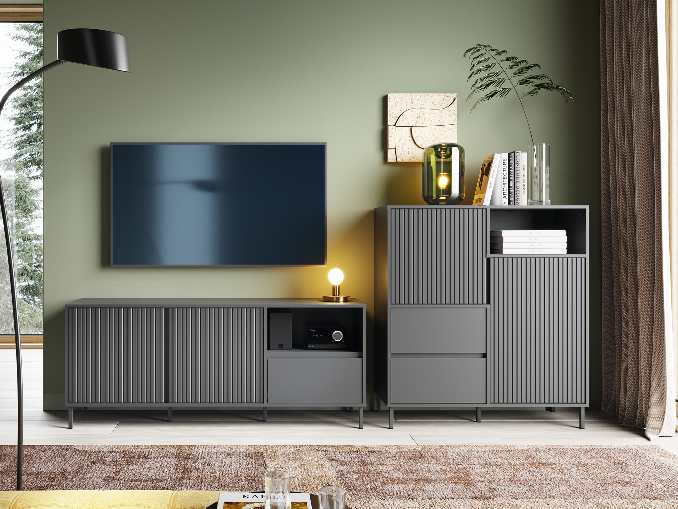 Nappali szett Ruvrevi 106 (Antracit)