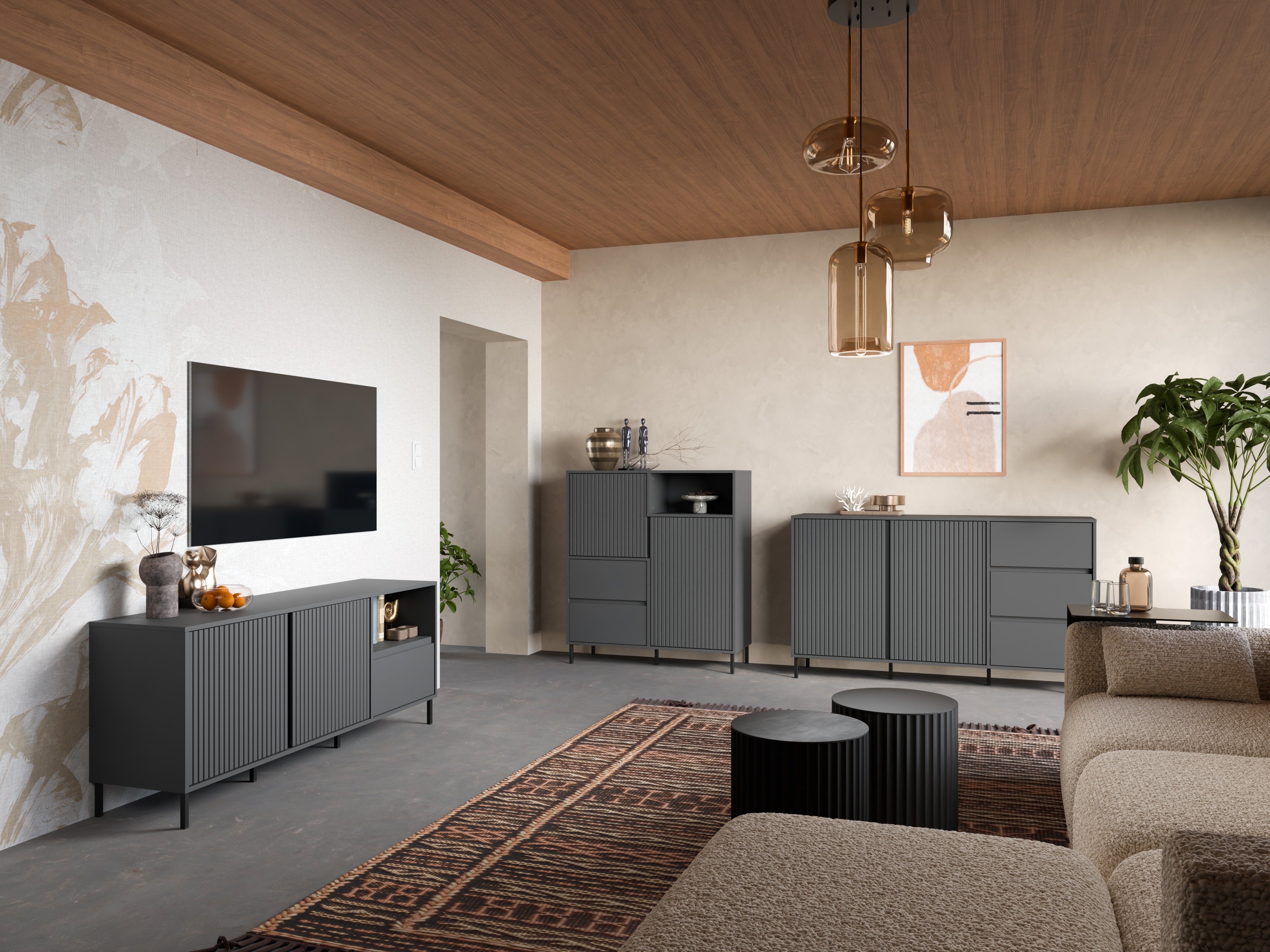 Nappali szett Ruvrevi 106 (Antracit)