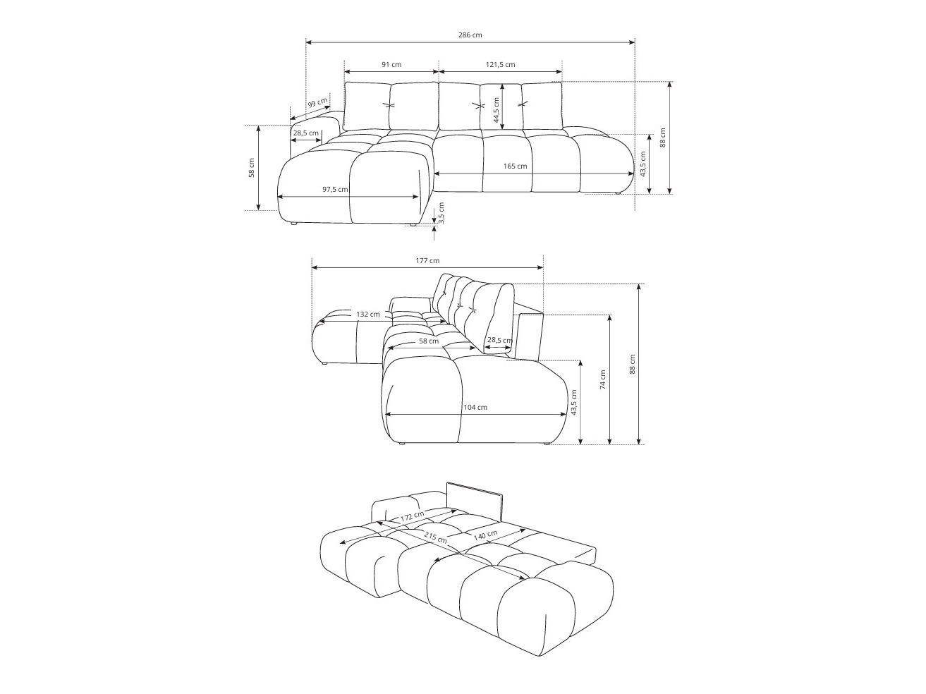 Sarokkanapé Kingston 156 (Flow 02)