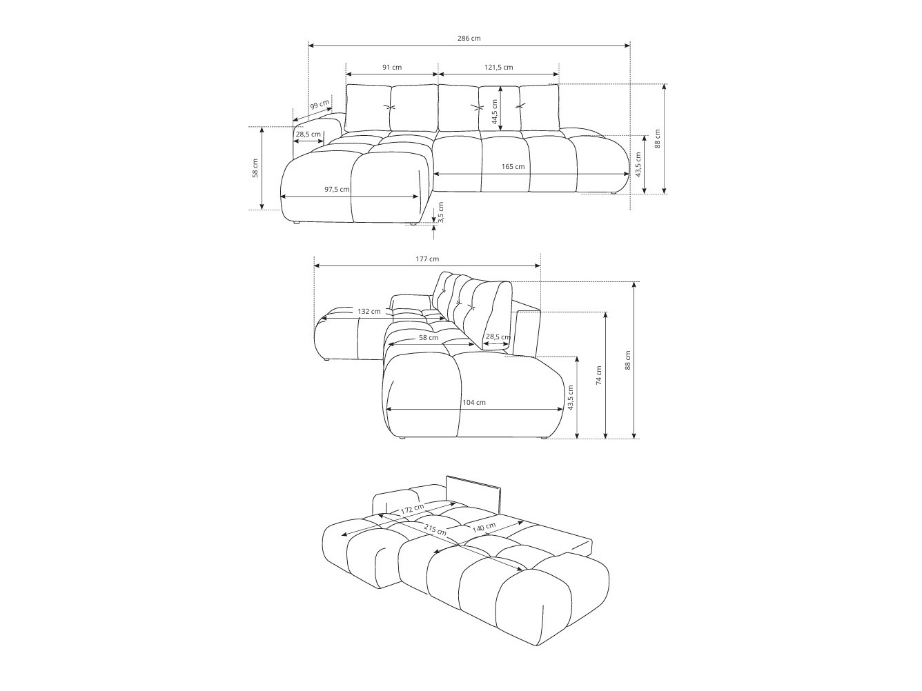 Sarokkanapé Kingston 156 (Flow 12)